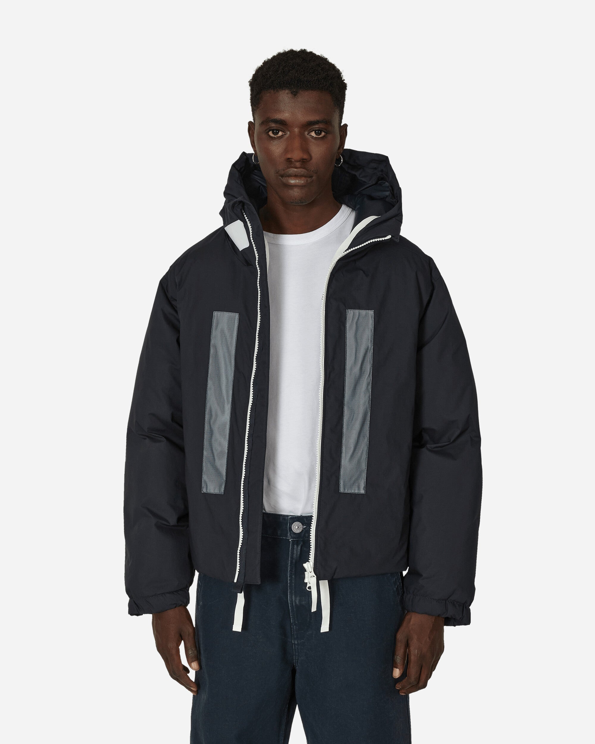 Stone Island Marina Rubber Wax Poplin Down Jacket Blue
