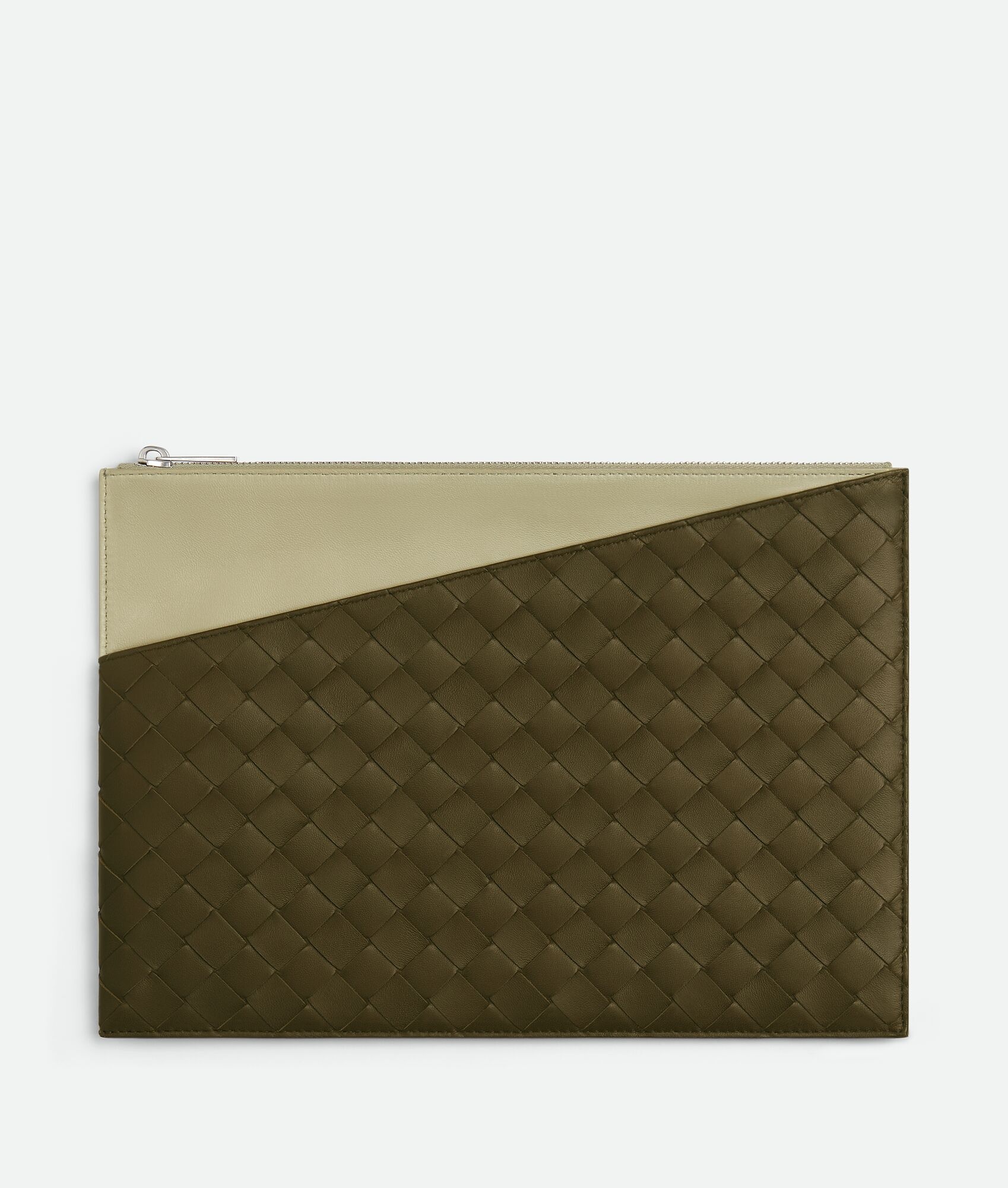 Intrecciato Oblique Zipped Pouch - 1