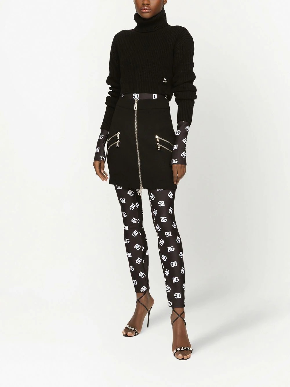zip detail mini skirt - 3