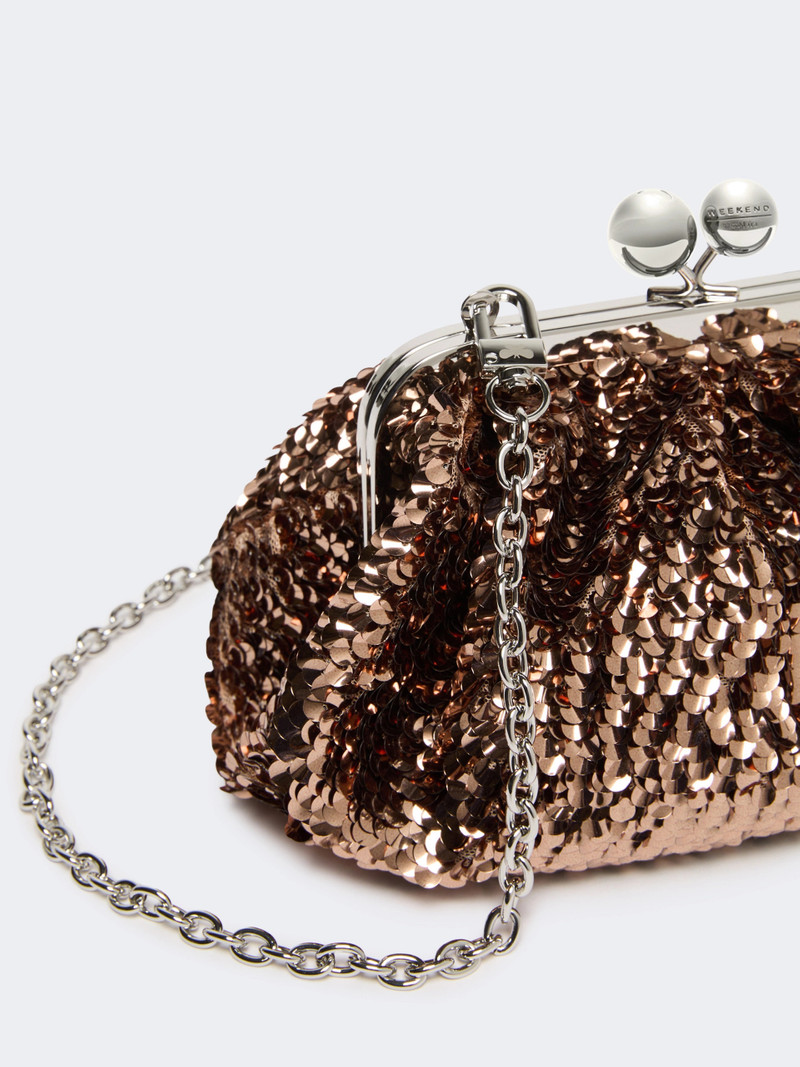 TARGA Sequin-adorned small satin Pasticcino Bag - PINK 3