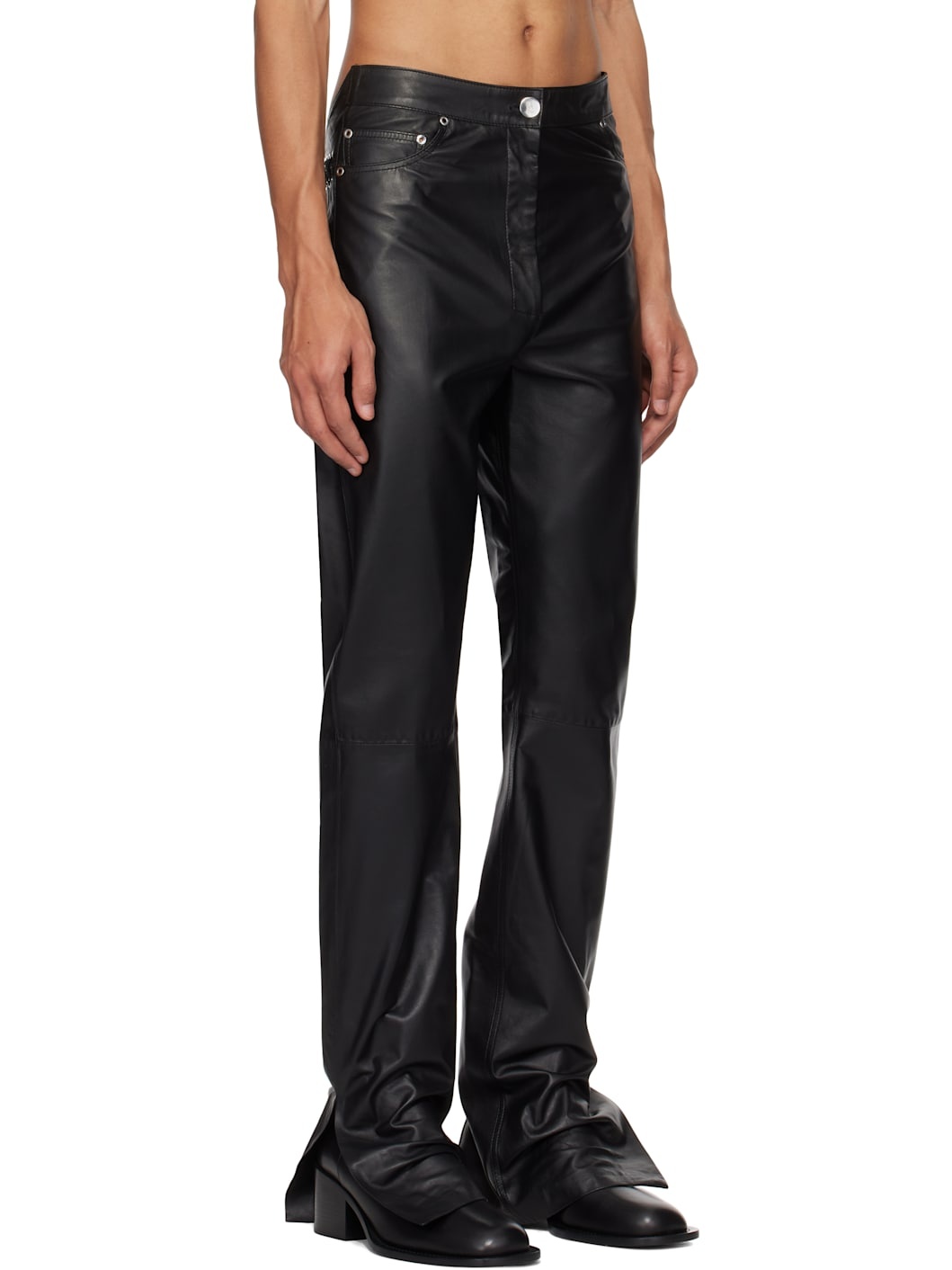 Black Alistair Leather Pants - 2