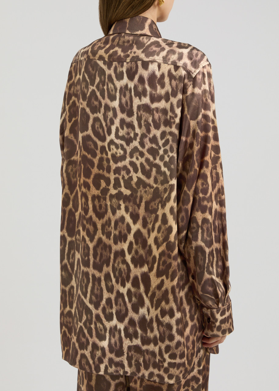Stella Mccartney Leopard-print Satin Shirt - 3