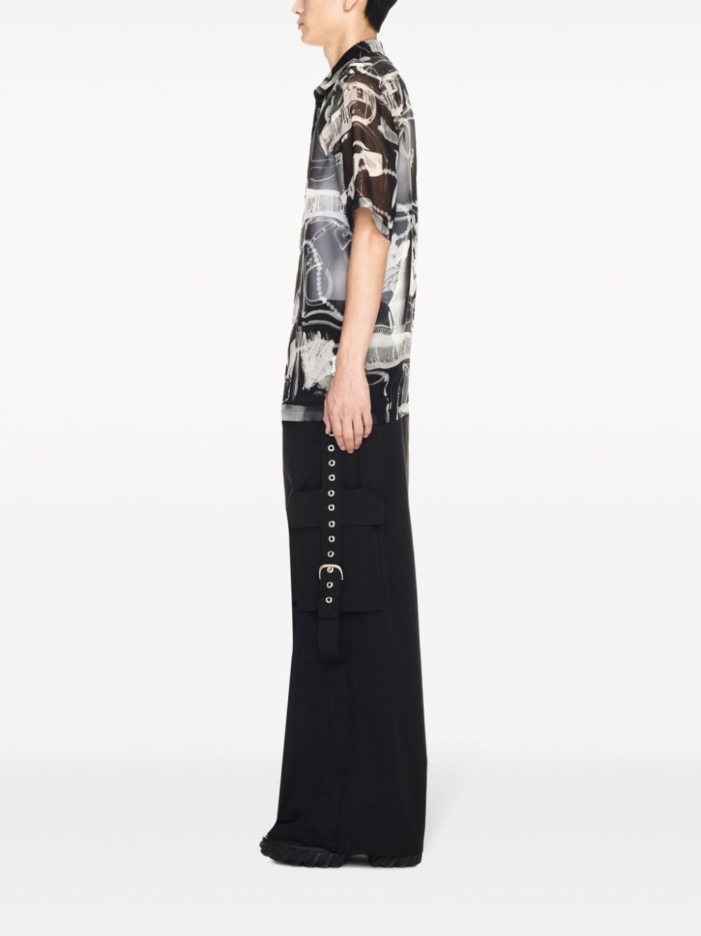 buckled cargo trousers - 3