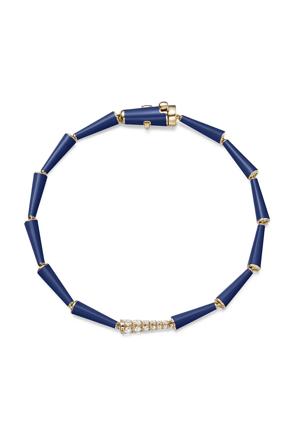 Navy Lola Partial Diamond Linked Bracelet - 1