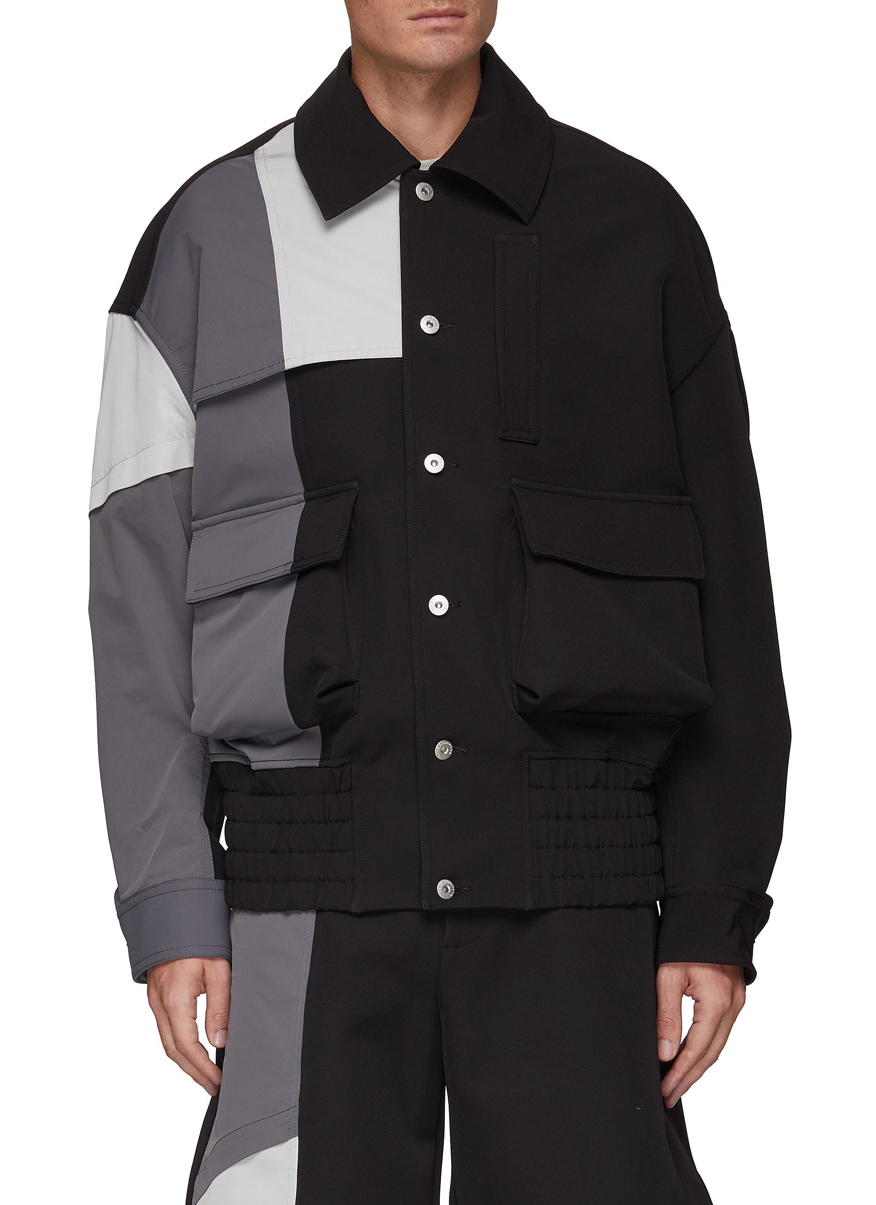 POCKET DETAIL PATCH COLOURLOCK OVERSIZE JACKET - 1