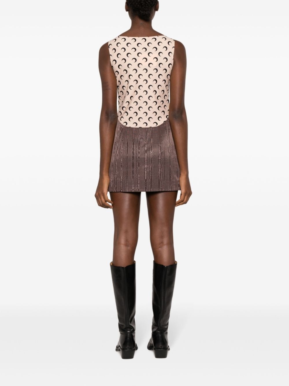 Crescent-Moon panelled minidress - 4