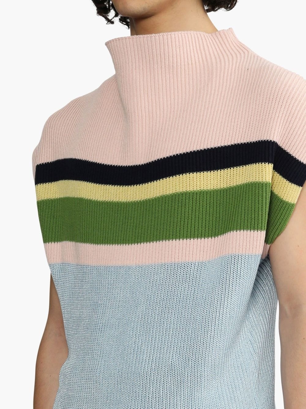stripe-pattern vest - 5