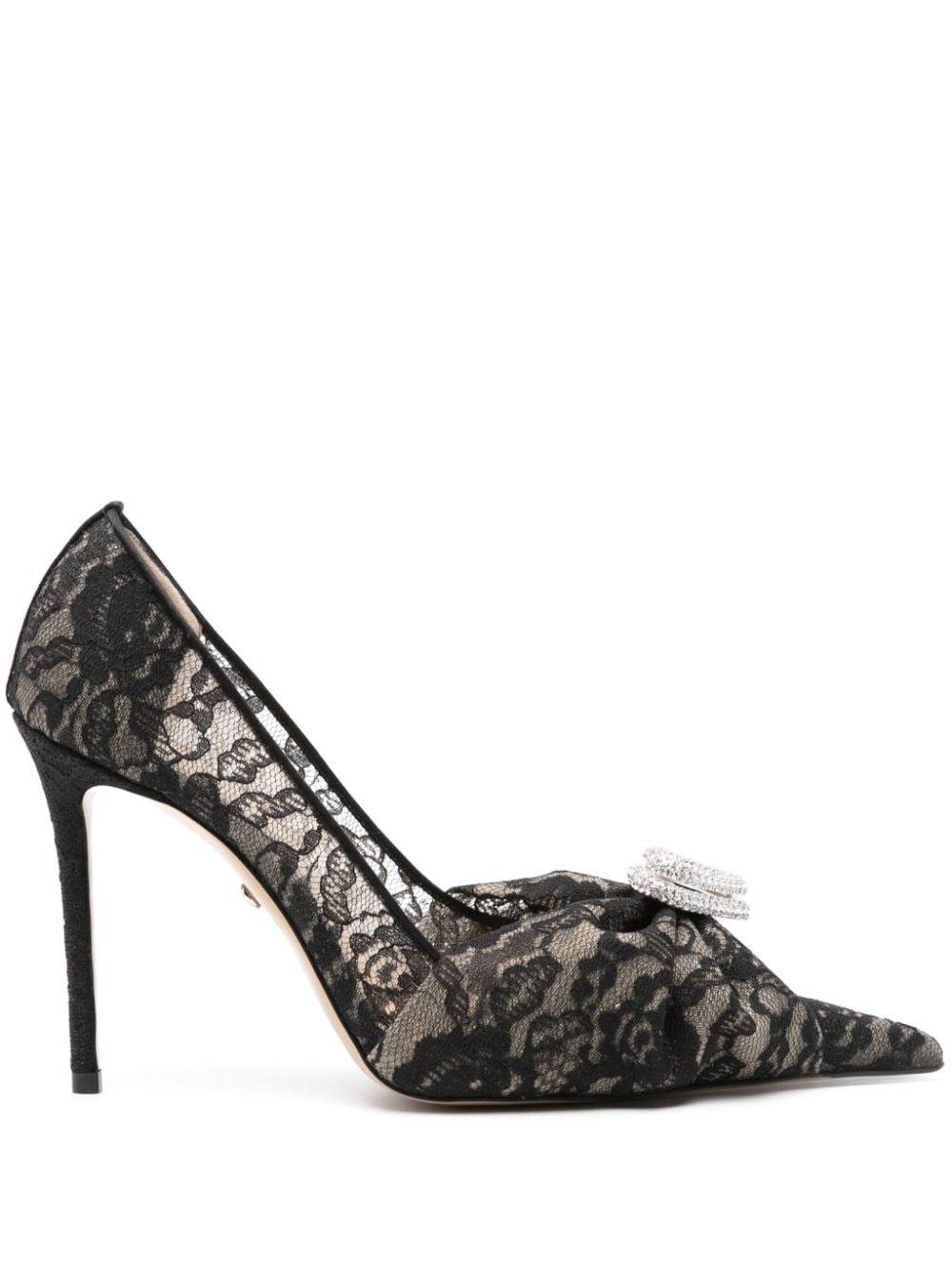 Double Bow 95mm lace pumps - 1