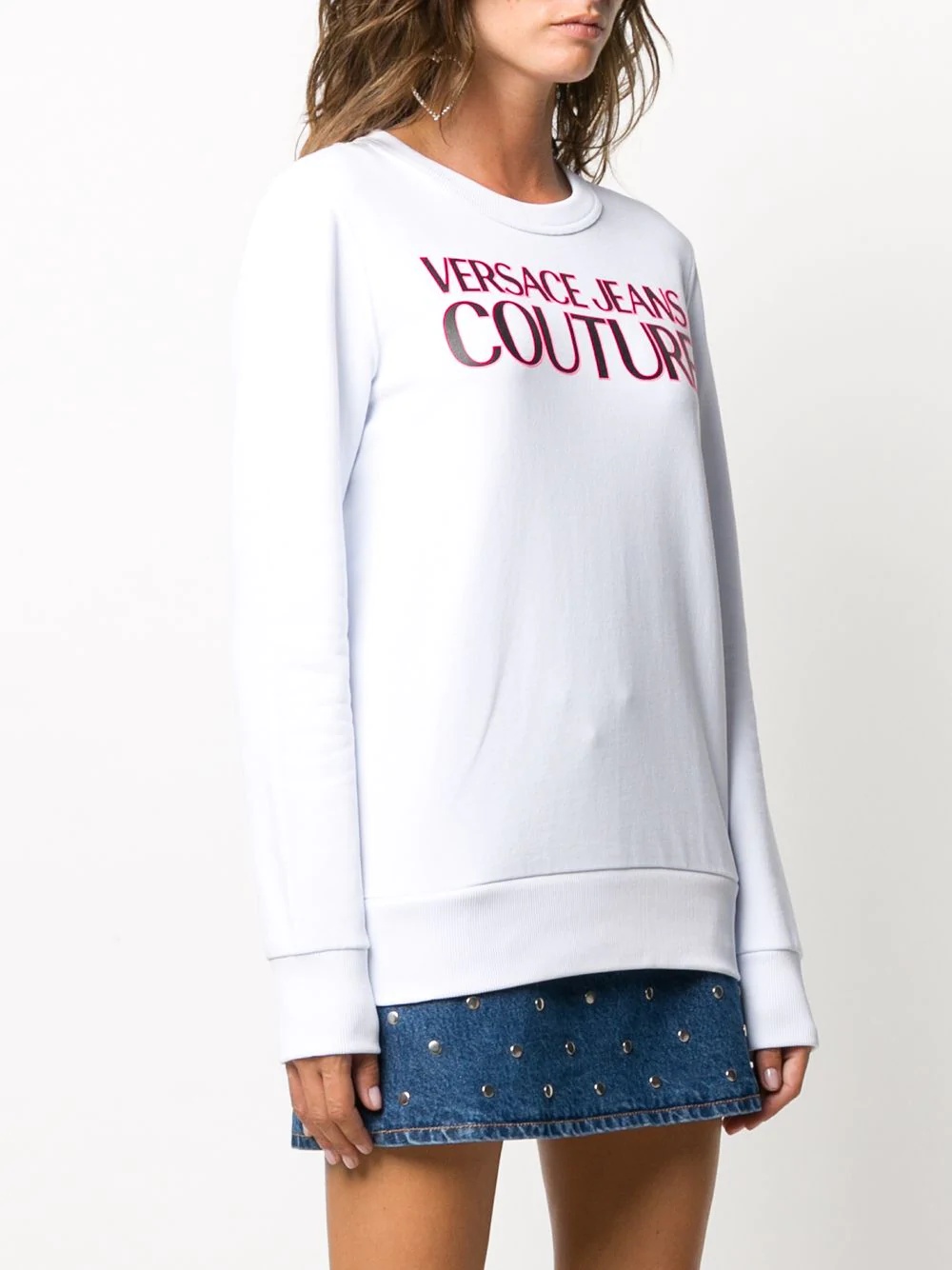 logo-print cotton sweatshirt - 3