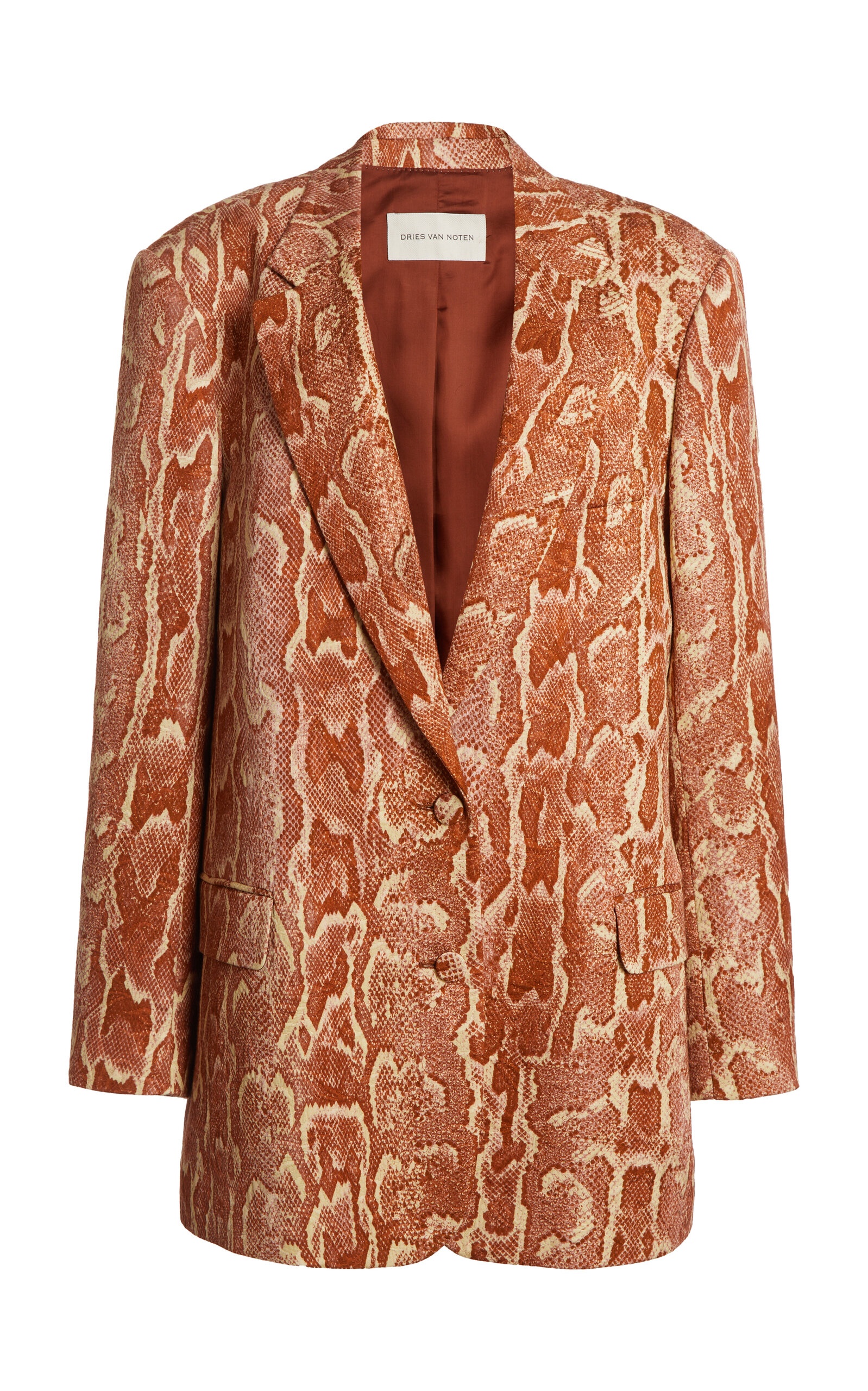 Basti Snake-Printed Cotton-Jacquard Blazer python - 1