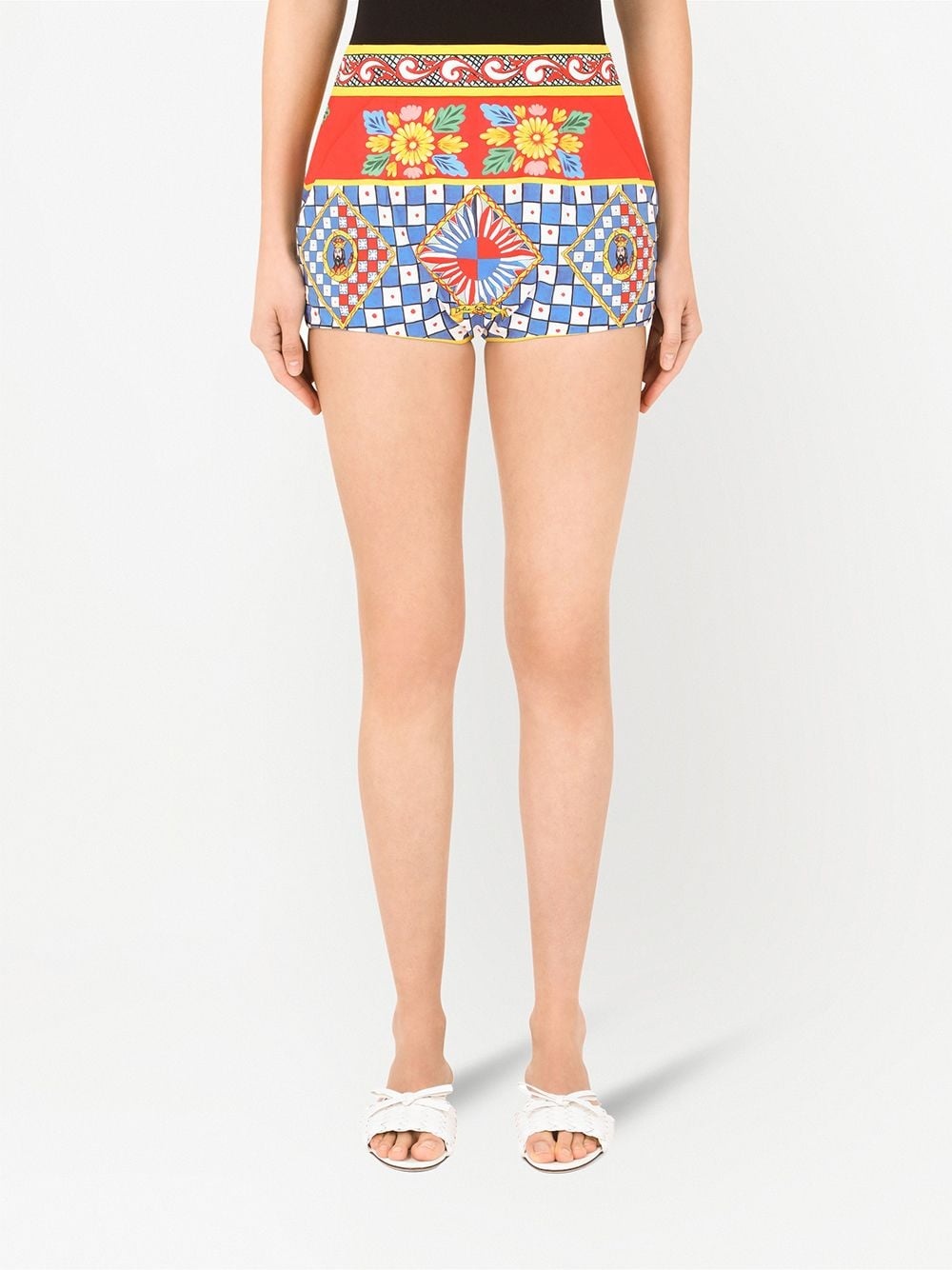 Carretto-print poplin shorts - 3