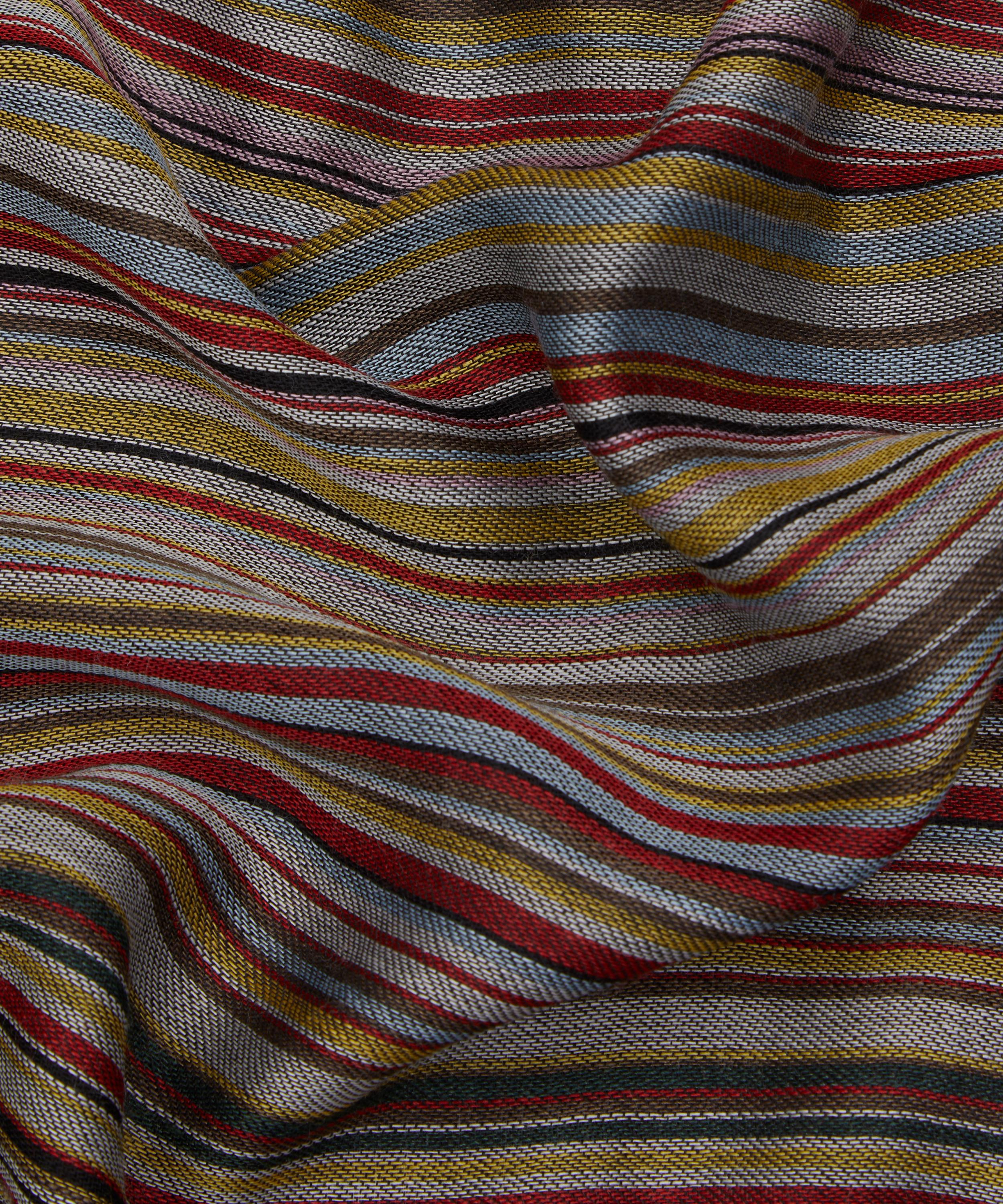 Signature Stripe Silk-Wool Blend Scarf - 4