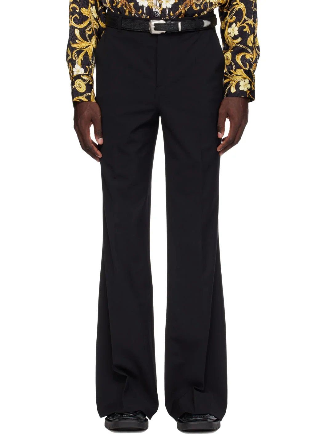 Black LU'U Bells Bell Bottom Trousers - 1