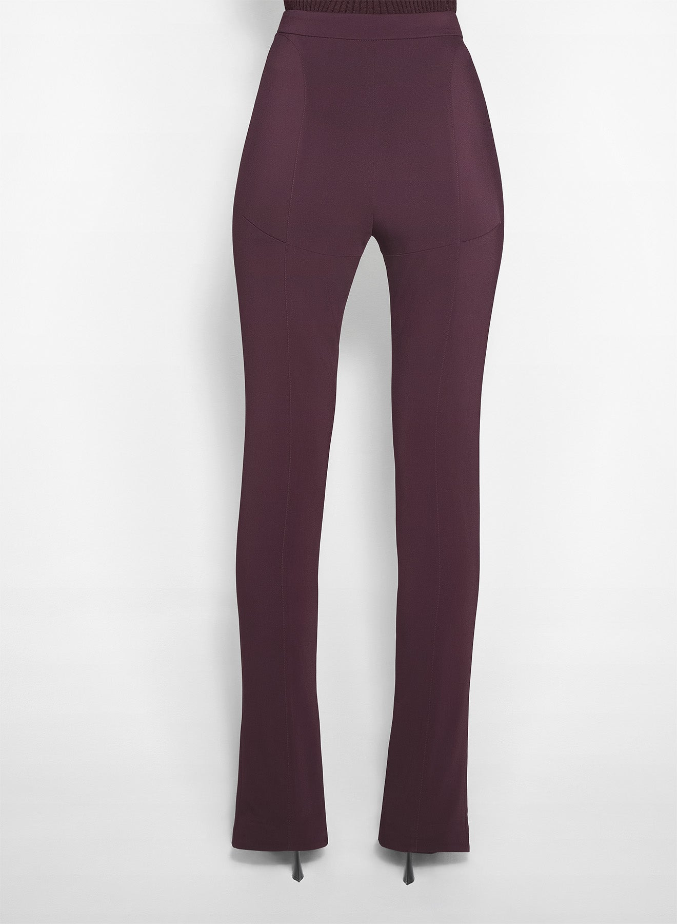 burgundy pierced pants - 4