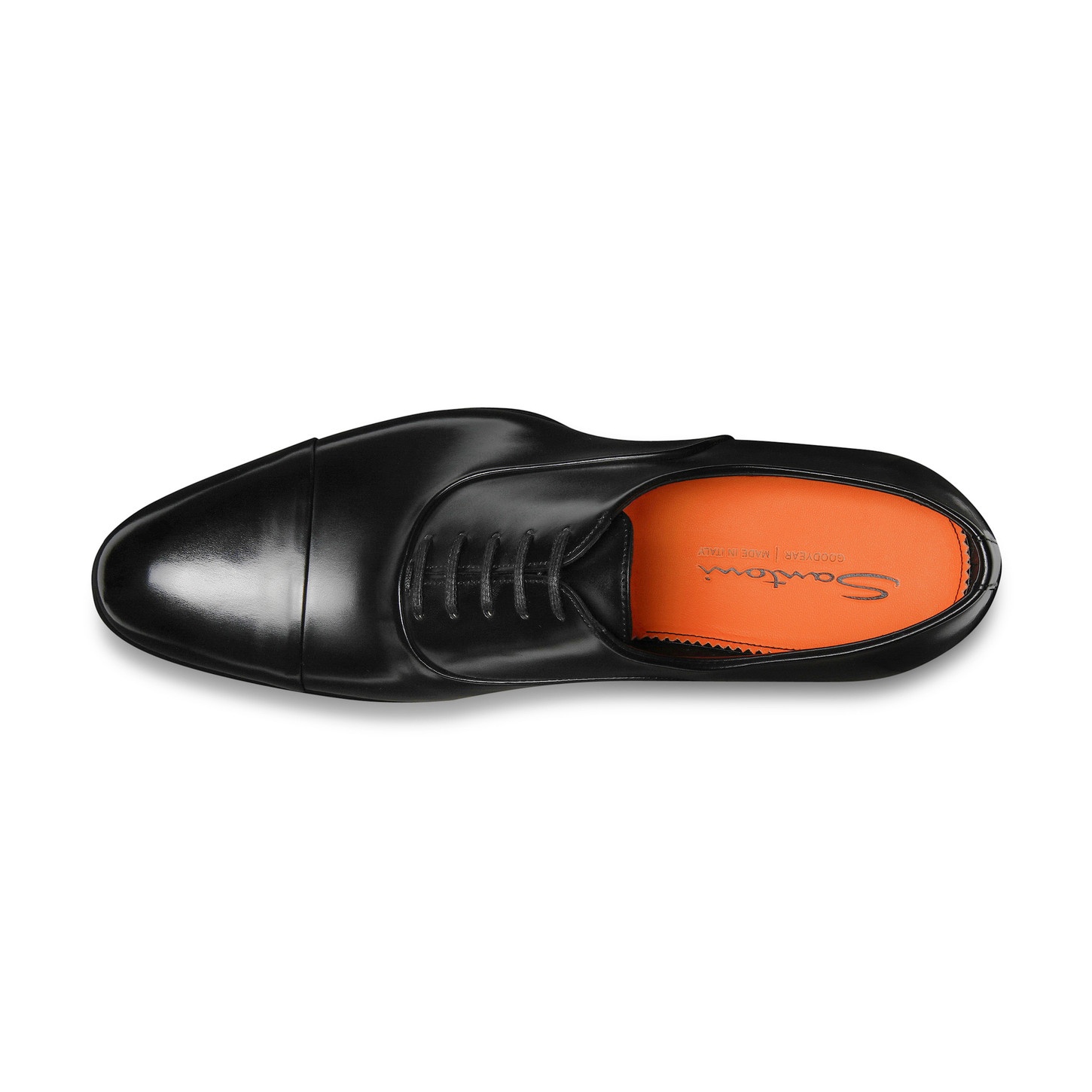 Men's polished black leather Oxford shoe - 6