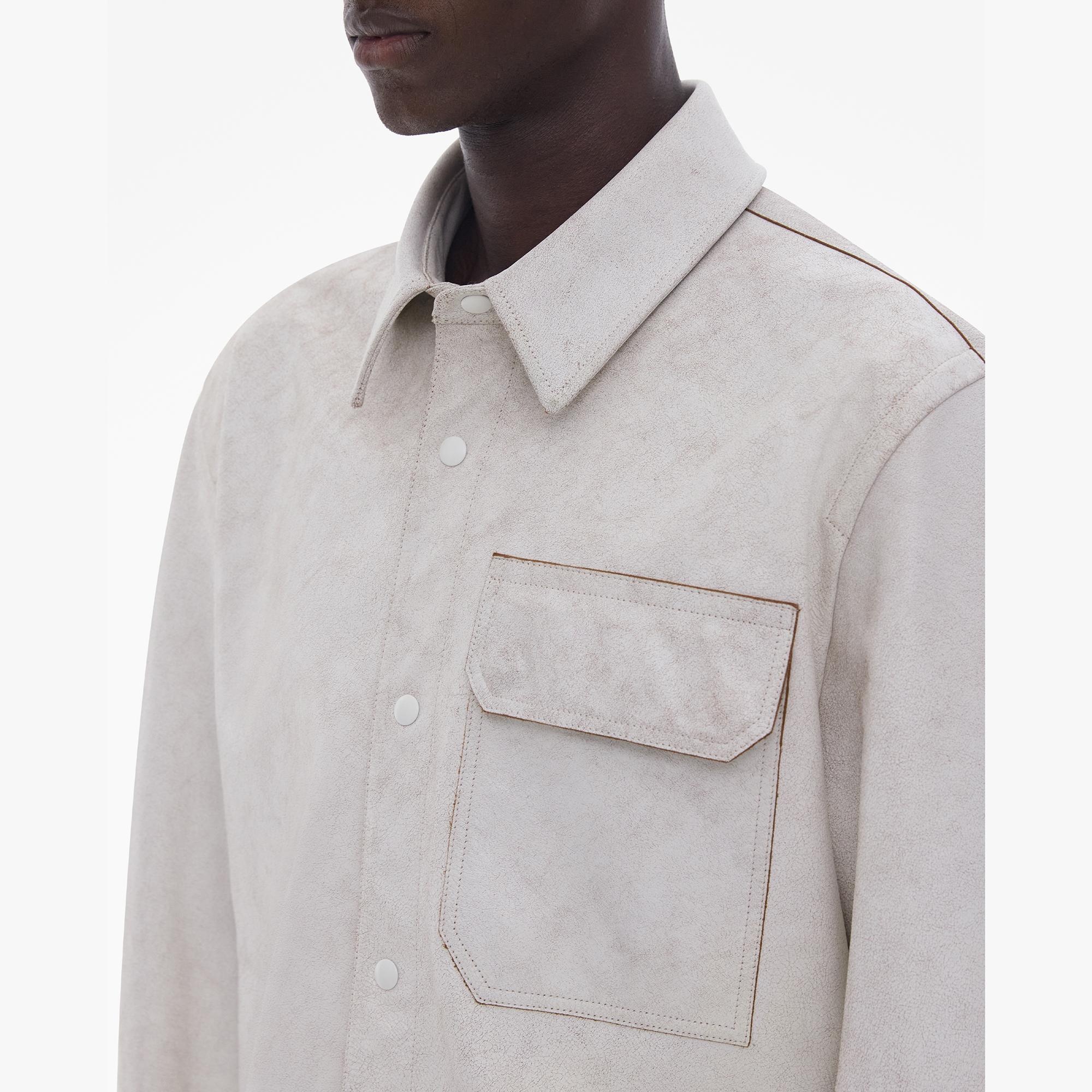 LEATHER CARGO SHIRT JACKET - 6