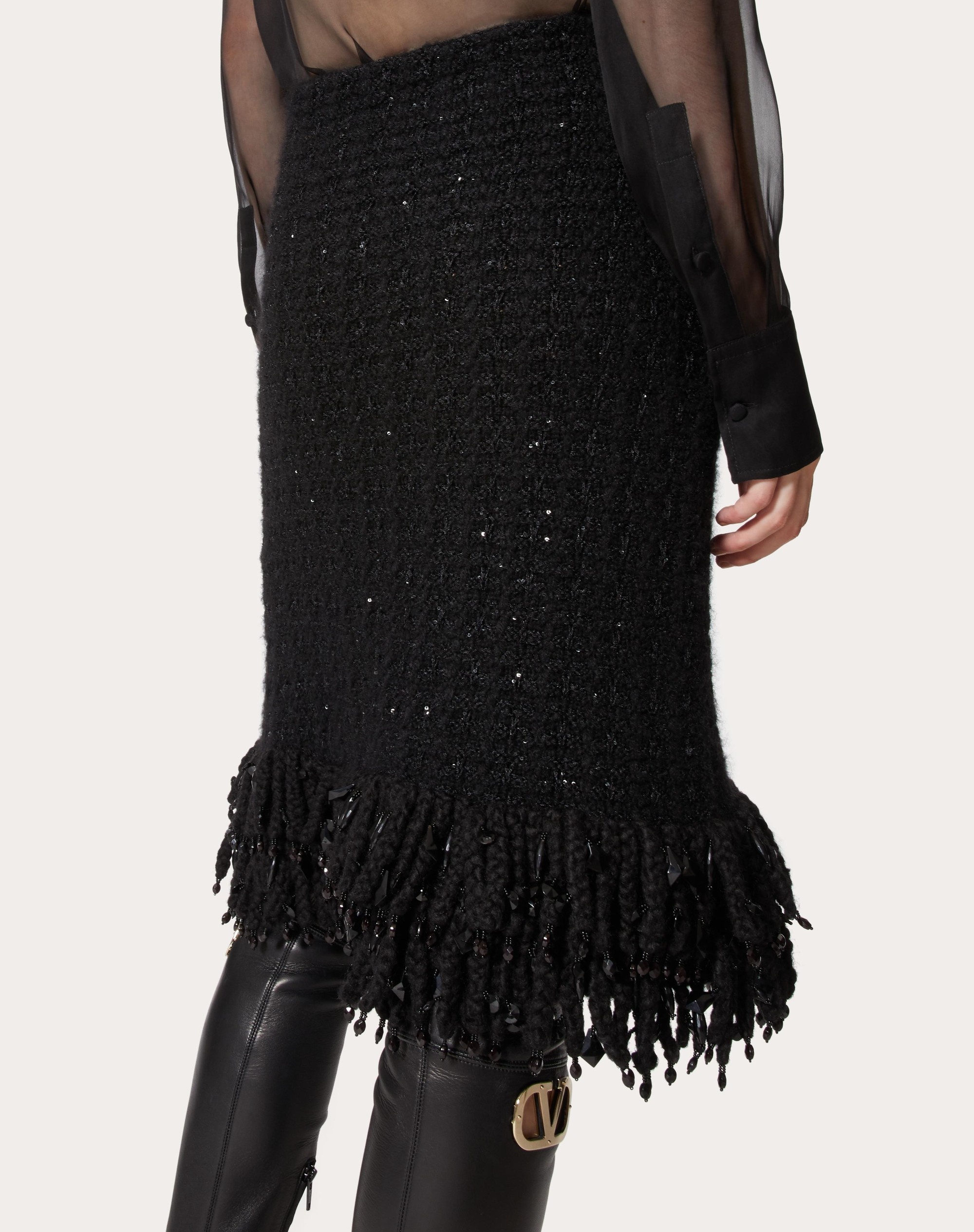 EMBROIDERED MOHAIR SKIRT - 5