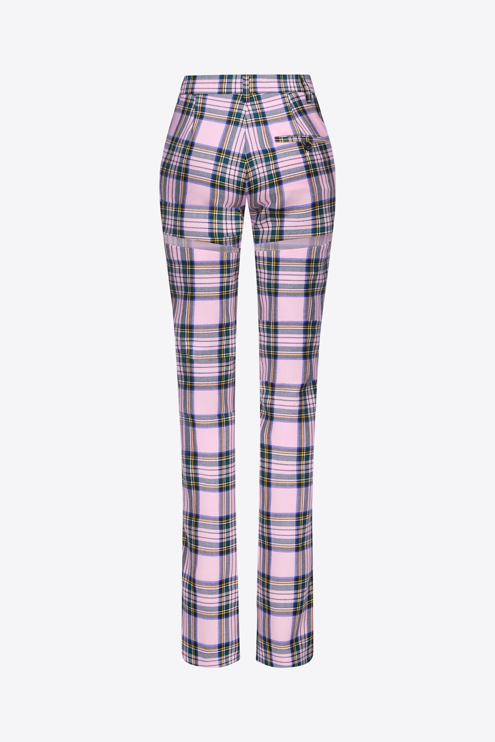 BACK SLIT CHECKED TROUSER - 2
