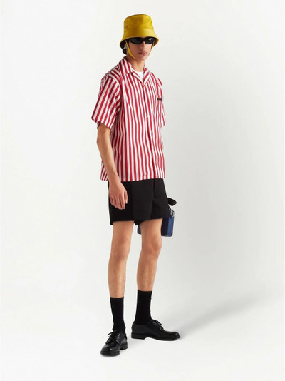 Prada striped short-sleeved shirt outlook