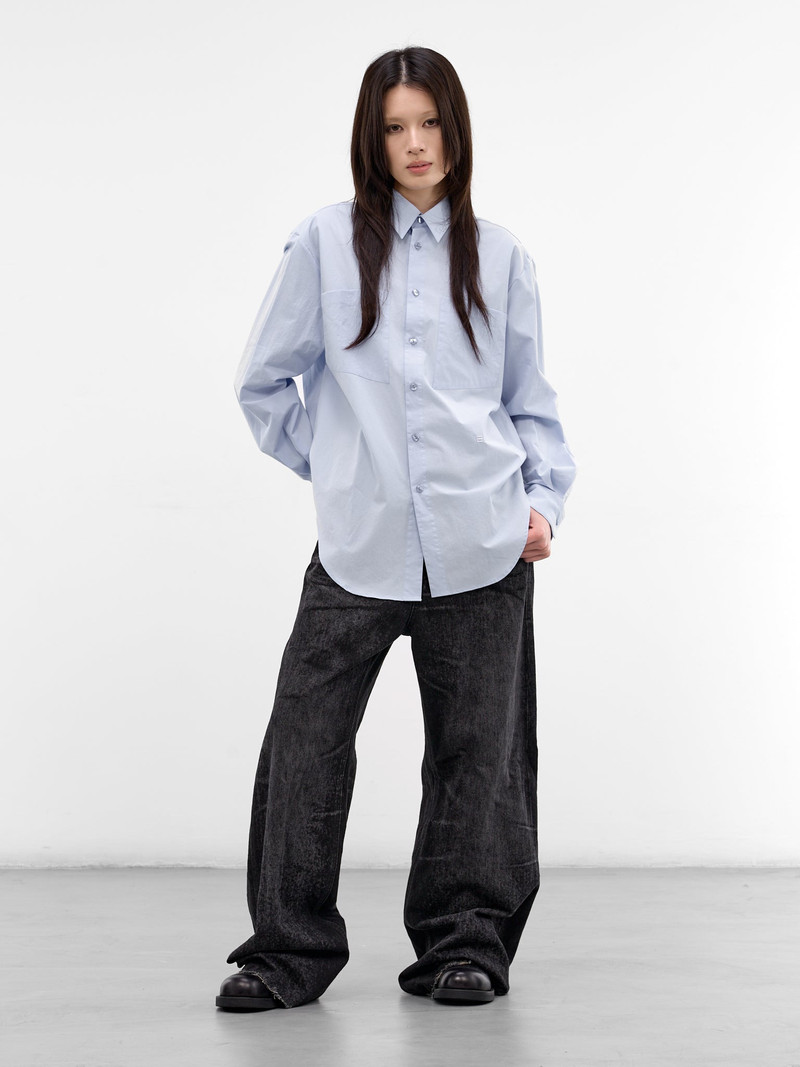 ECKHAUS LATTA Ice Blue Cotton Button-Up Shirt outlook