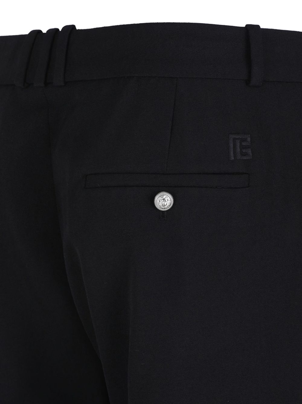 button-fastening wool trousers - 4
