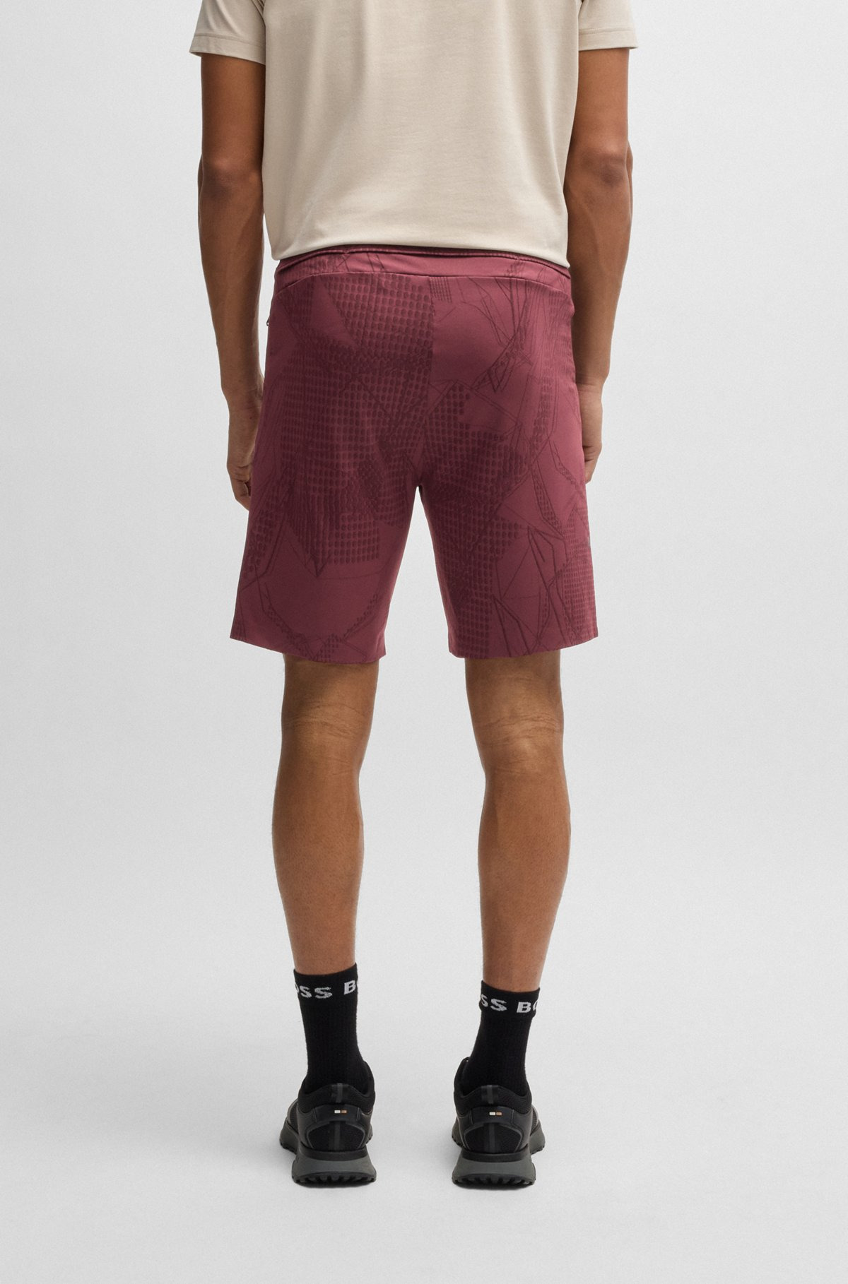 ACTIVE PATTERNED SHORTS IN FOUR-WAY STRETCH FABRIC - 5