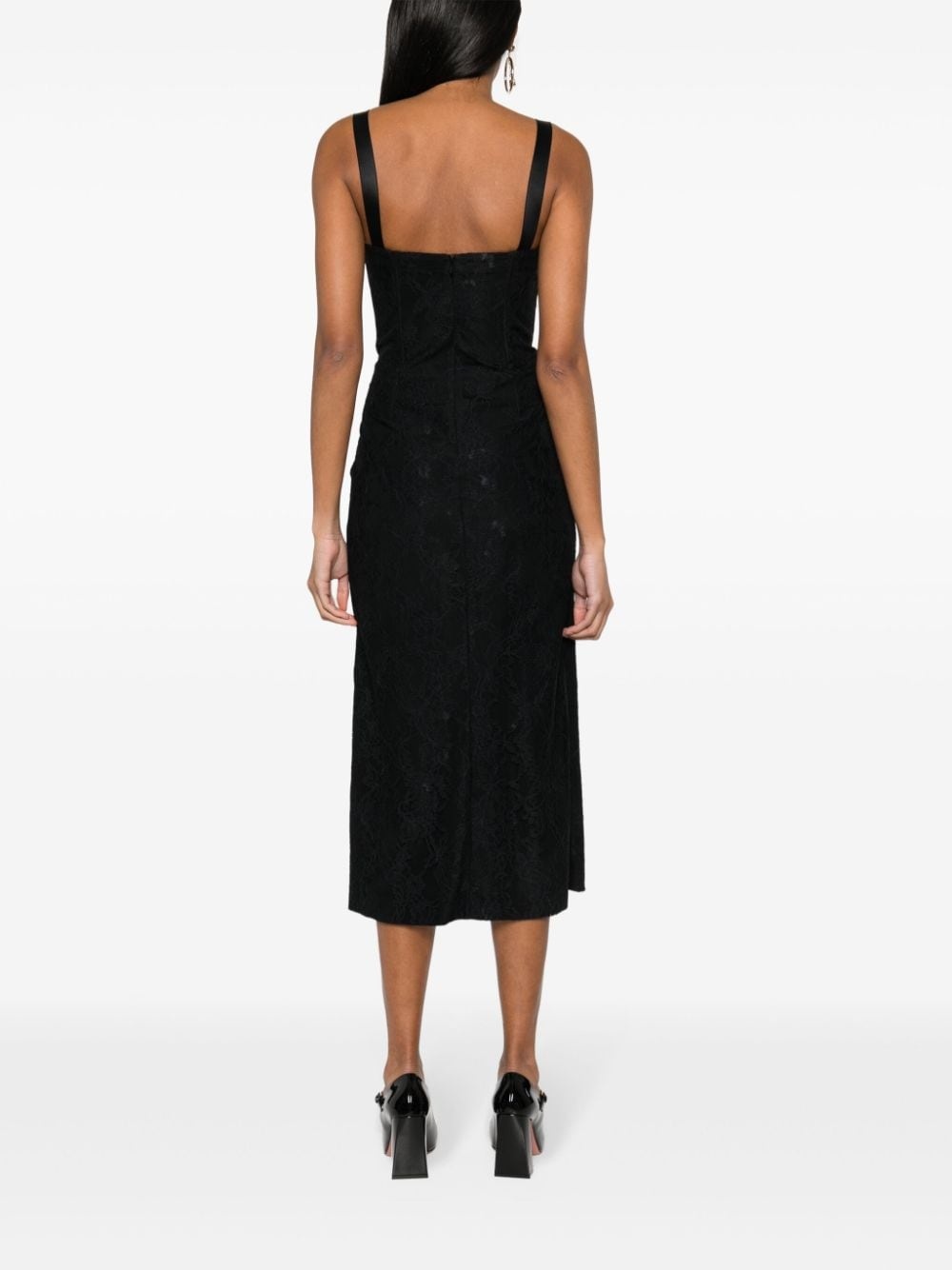 floral-lace midi dress - 4