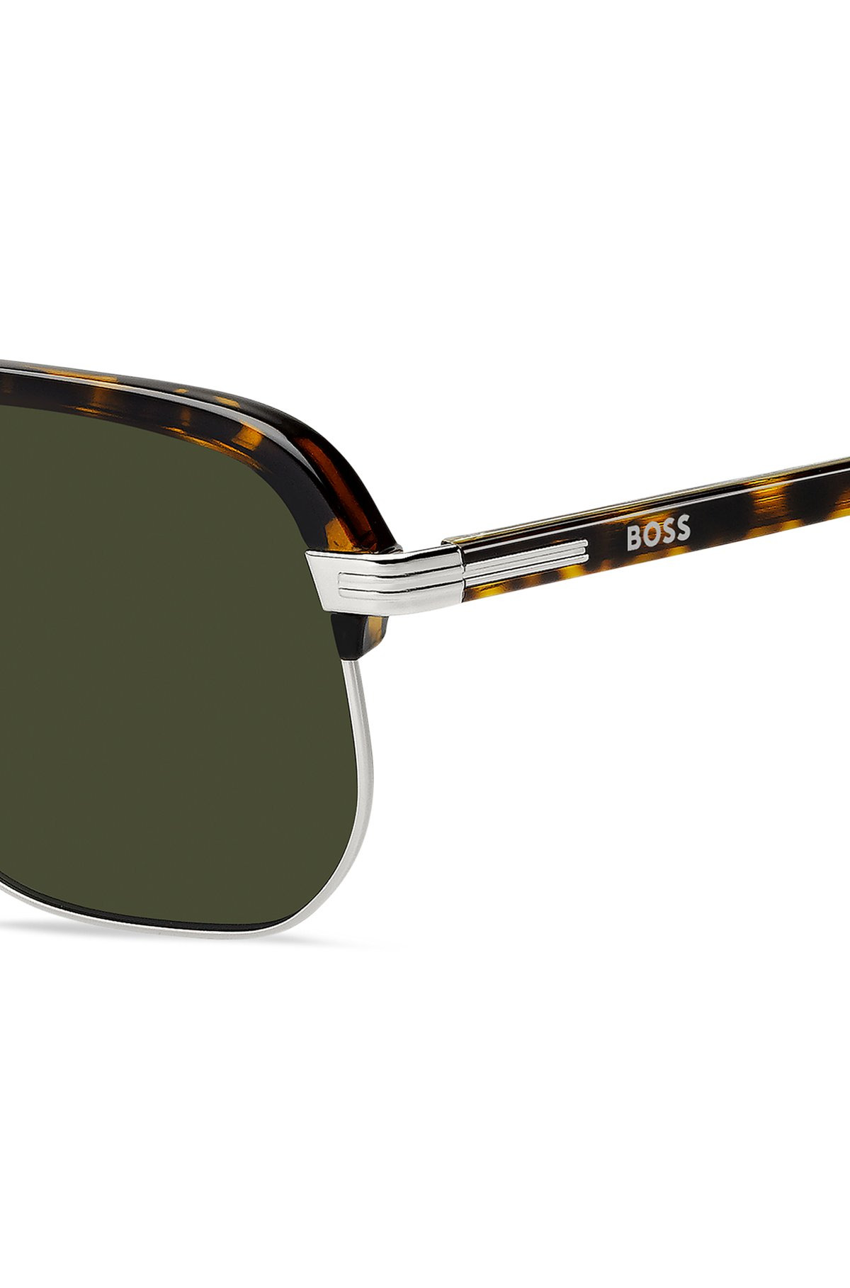 HAVANA-ACETATE SUNGLASSES WITH SPOILER-EFFECT DOUBLE BRIDGE - 2