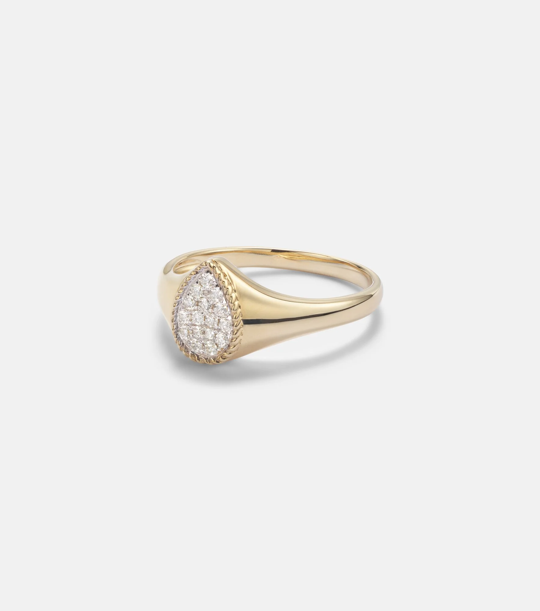 Chevalière Baby set of 2 9kt gold rings with diamonds - 1