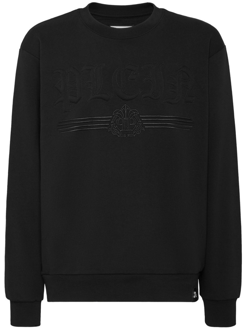 logo-embossed cotton sweatshirt 1