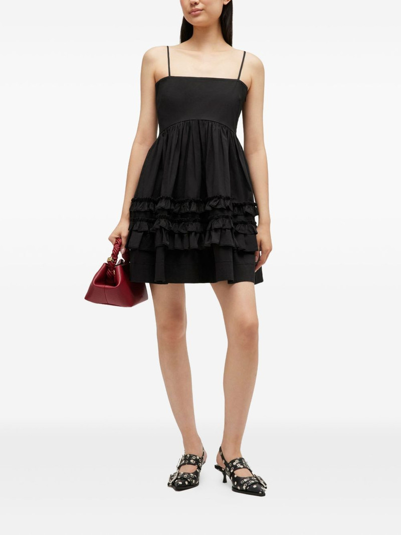 GANNI ruffled mini dress outlook