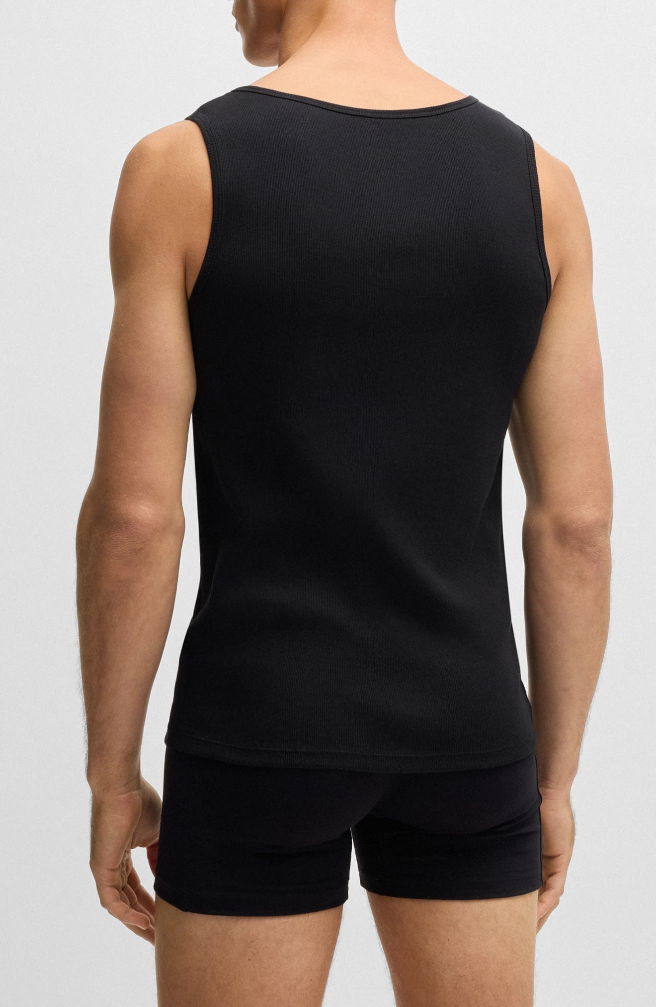 BOSS 3-Pack Ribbed Cotton Tanks in Black at Nordstrom - 2