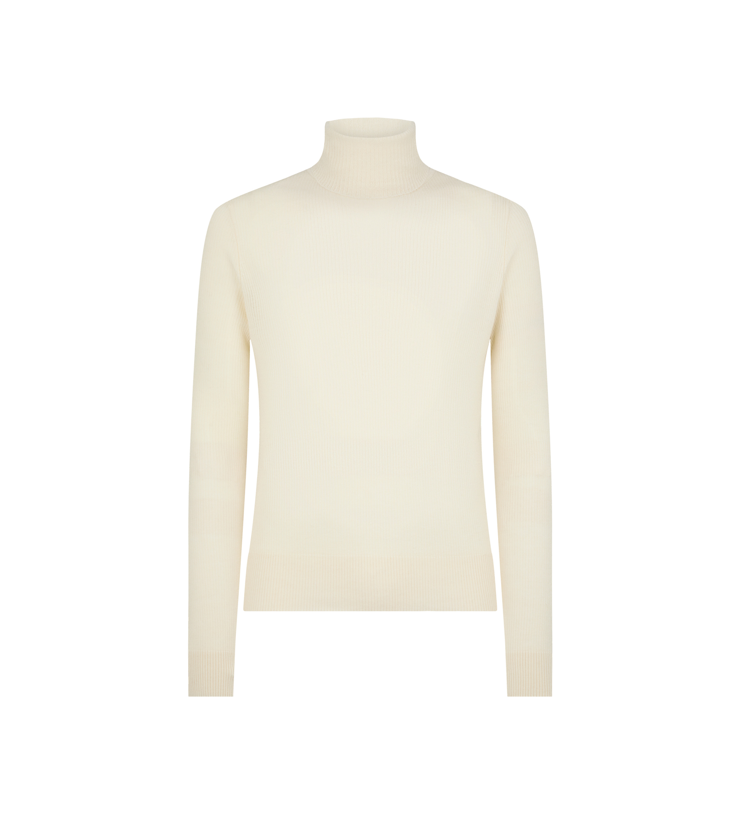 WOOL SILK CASHMERE RIB ROLL NECK - 1