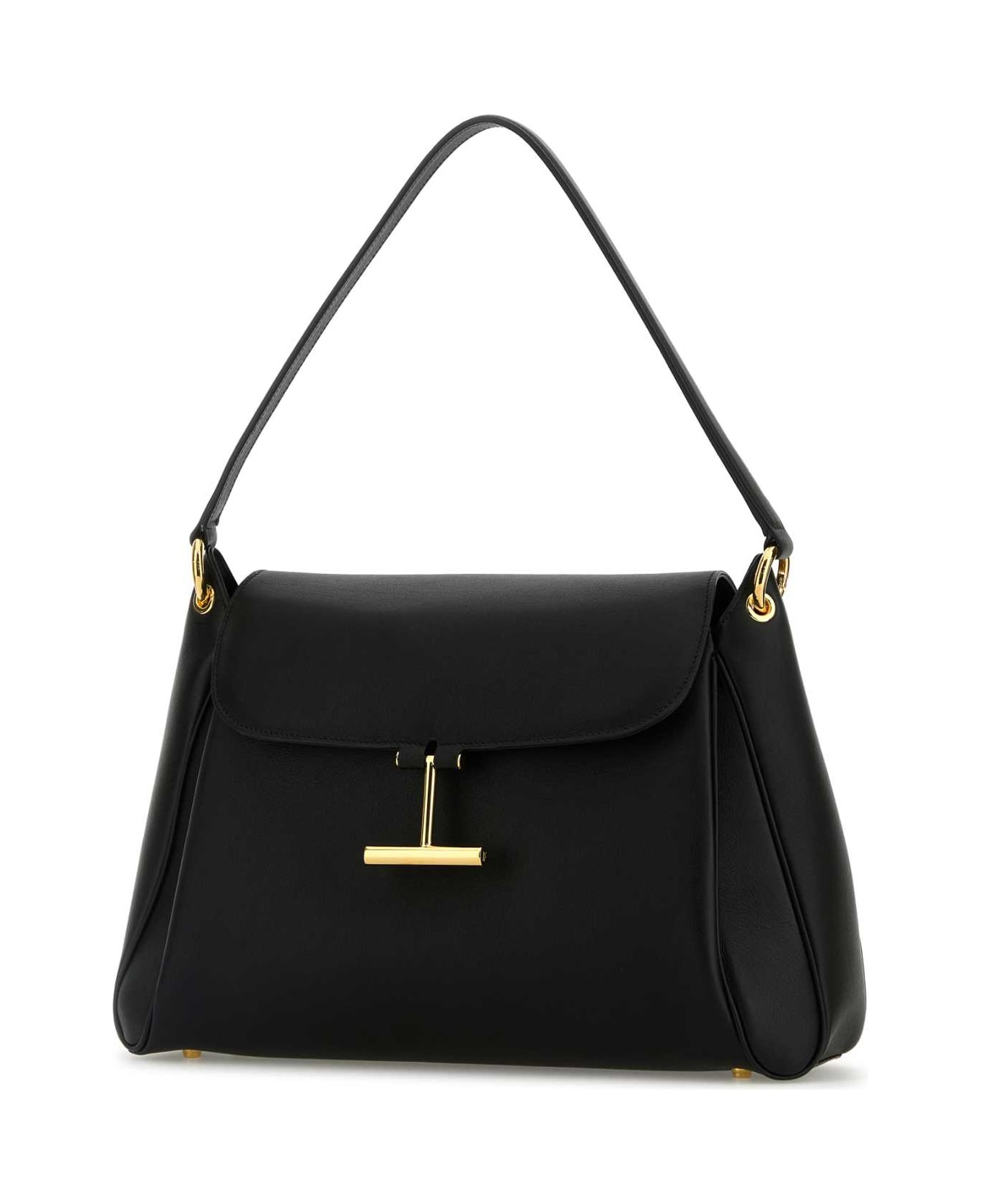 Black Leather Medium Tara Shoulder Bag - 2