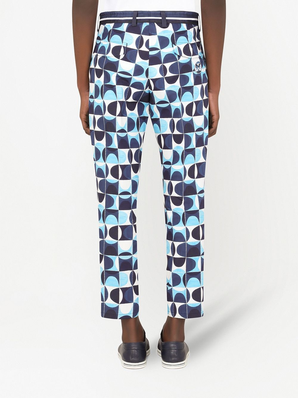 geometric-print cropped trousers - 4