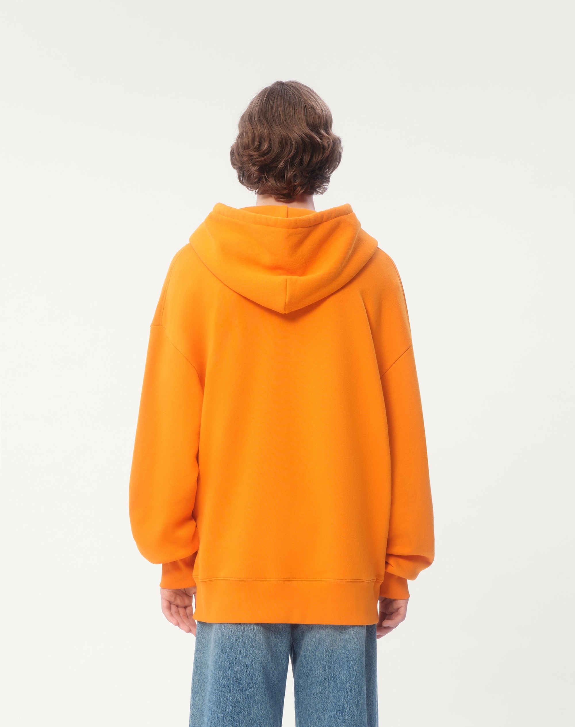Valentino COTTON HOODED SWEATSHIRT WITH CHEZ VALENTINO PRINT