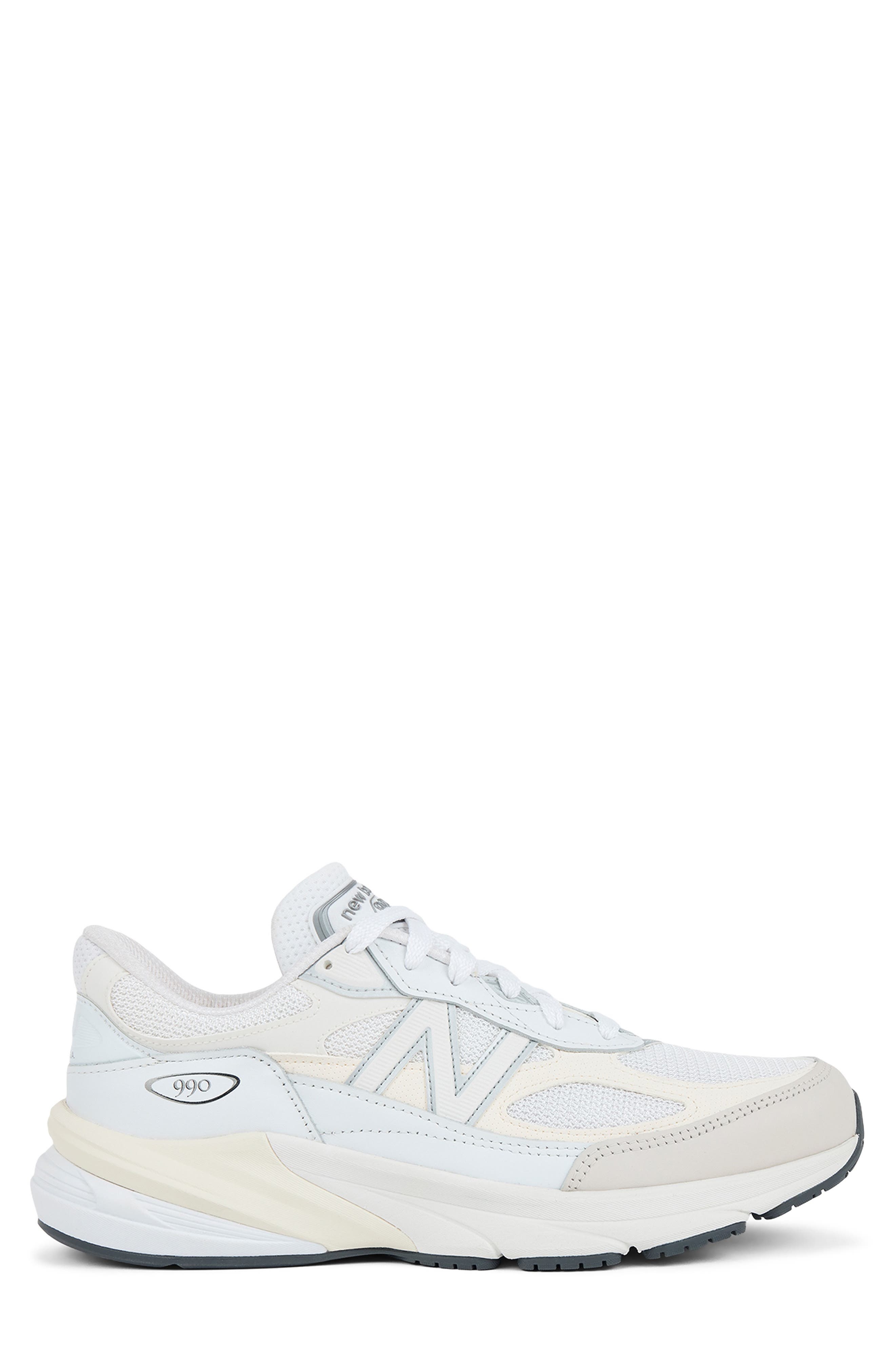 New Balance Gender Inclusive Made in USA 990 v6 Sneaker in White/Sea Salt at Nordstrom - 1