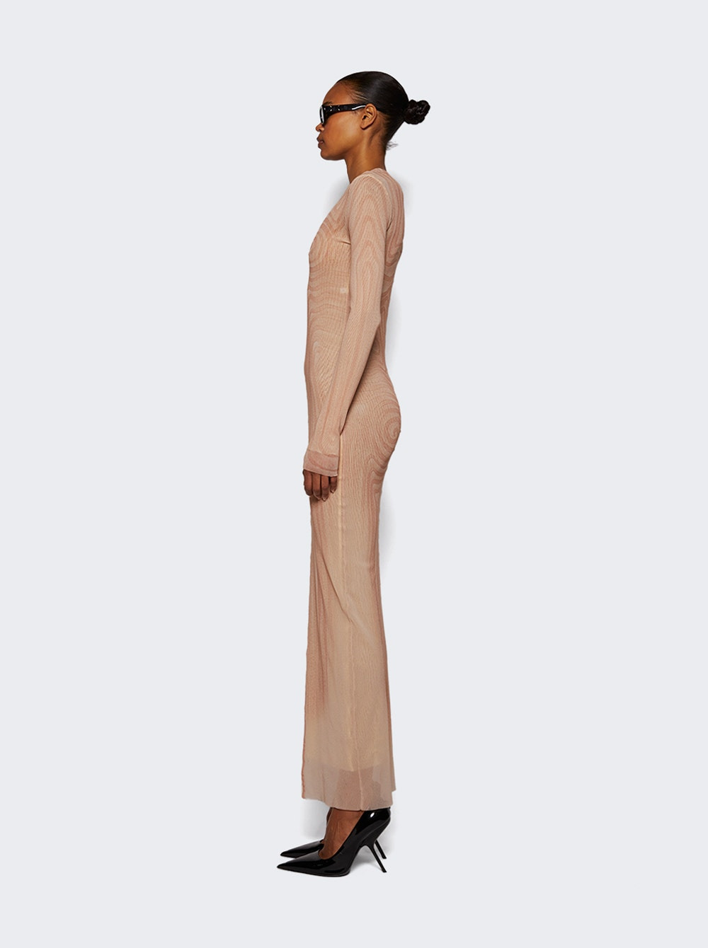 Long Spiral Dress Pale Pink - 3