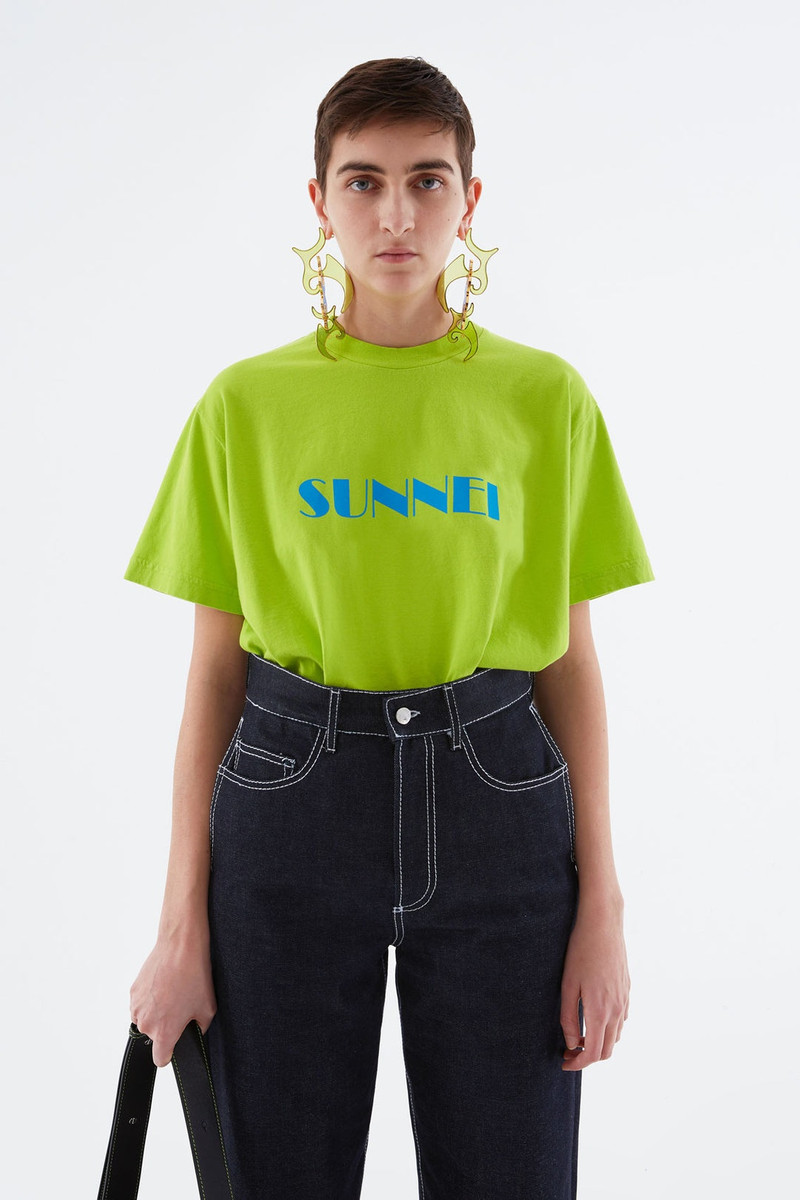 SUNNEI LIGHT GREEN T-SHIRT WITH LOGO outlook