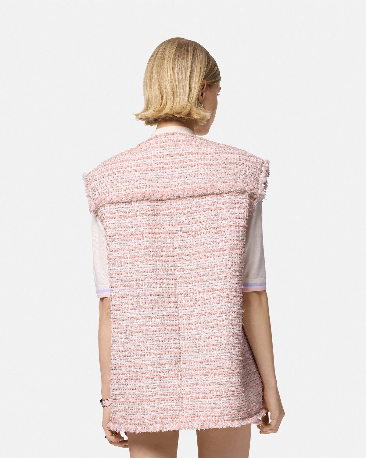 Oversized Tweed Vest - 5