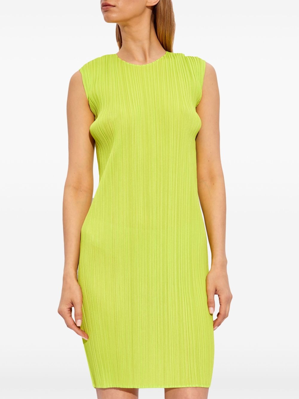 plissé sleeveless minidress - 3