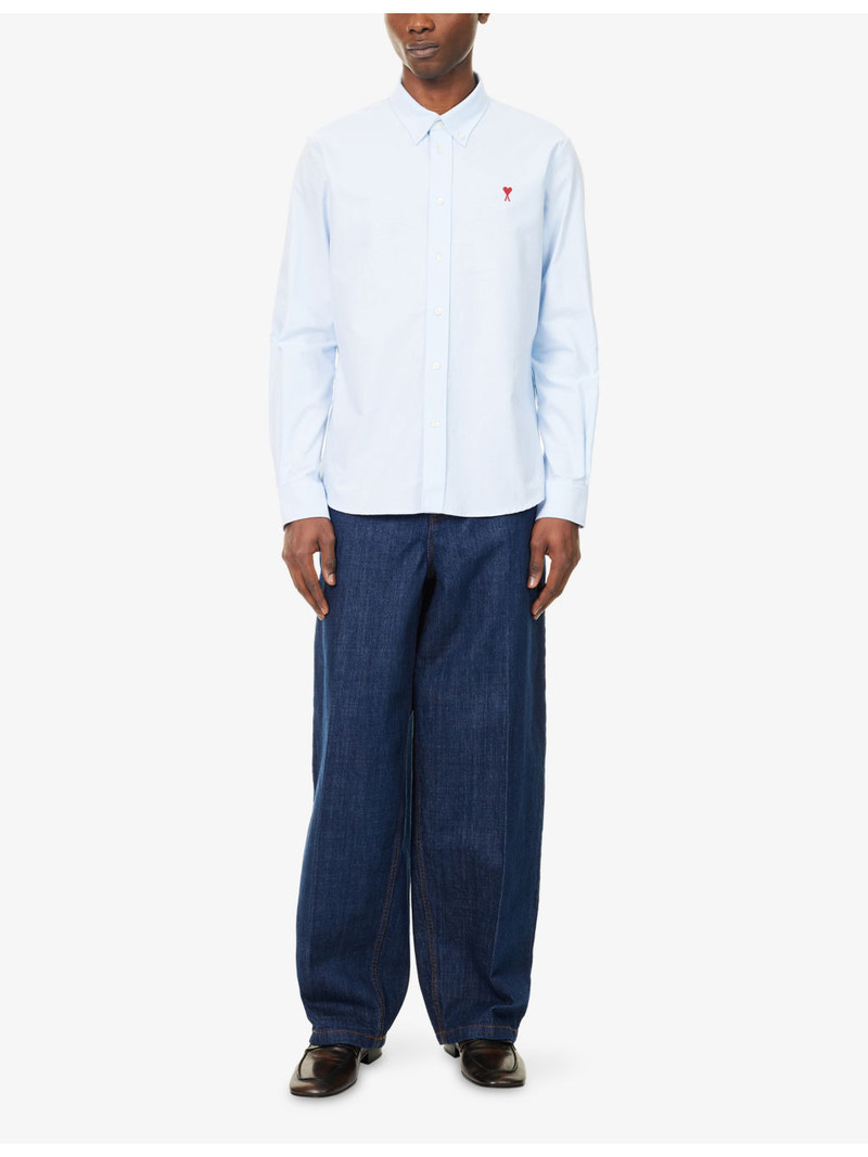 AMI Paris Logo-Embroidered Regular-Fit Cotton Shirt outlook