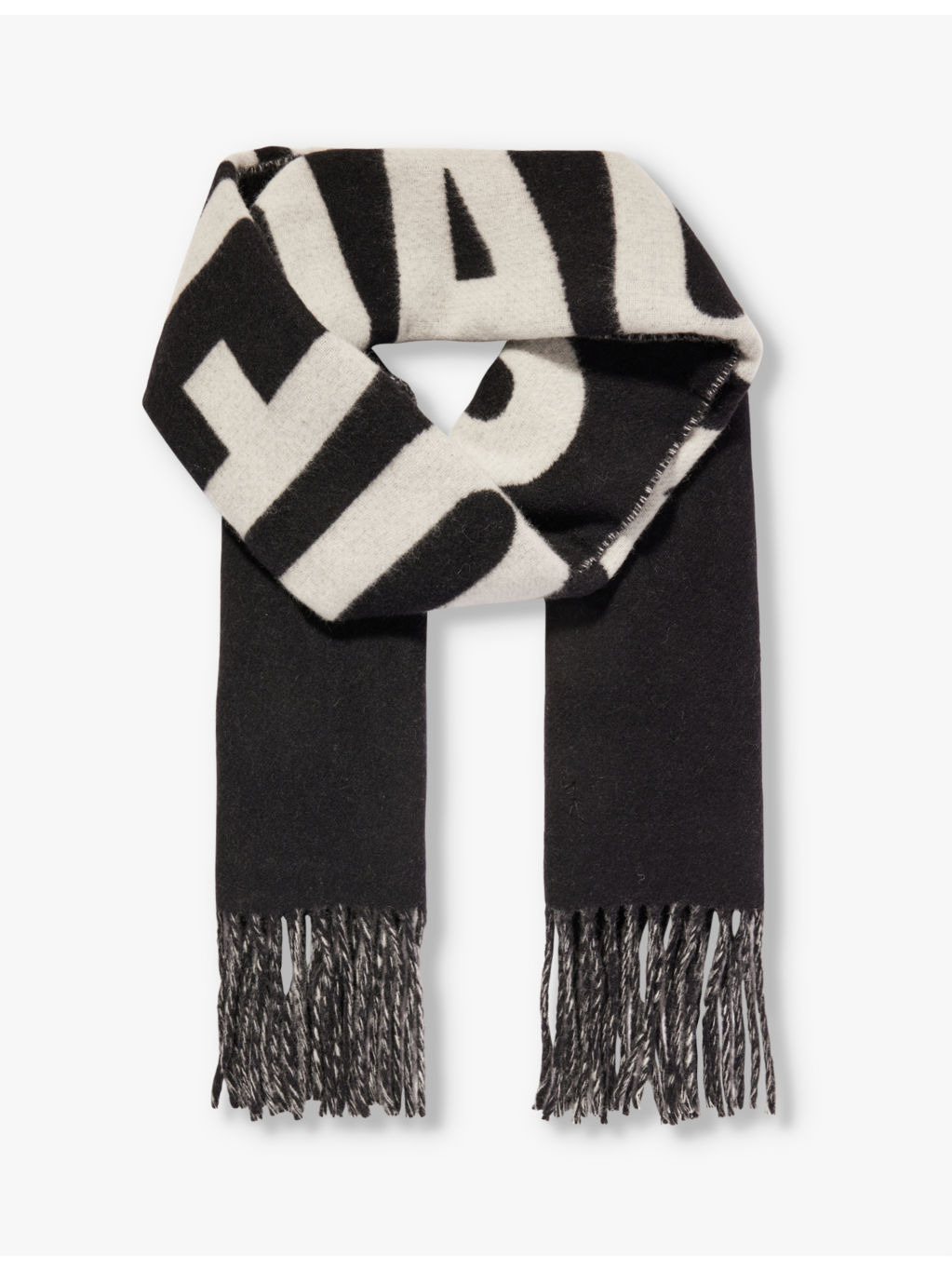 L'echarpe branded wool knitted scarf - 1
