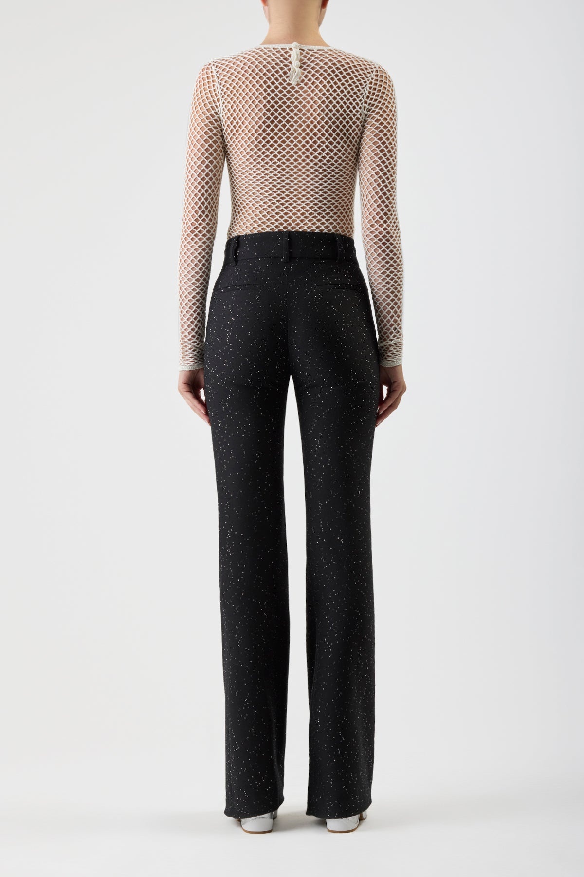 Allanon Sequin Pant in Black Wool - 5