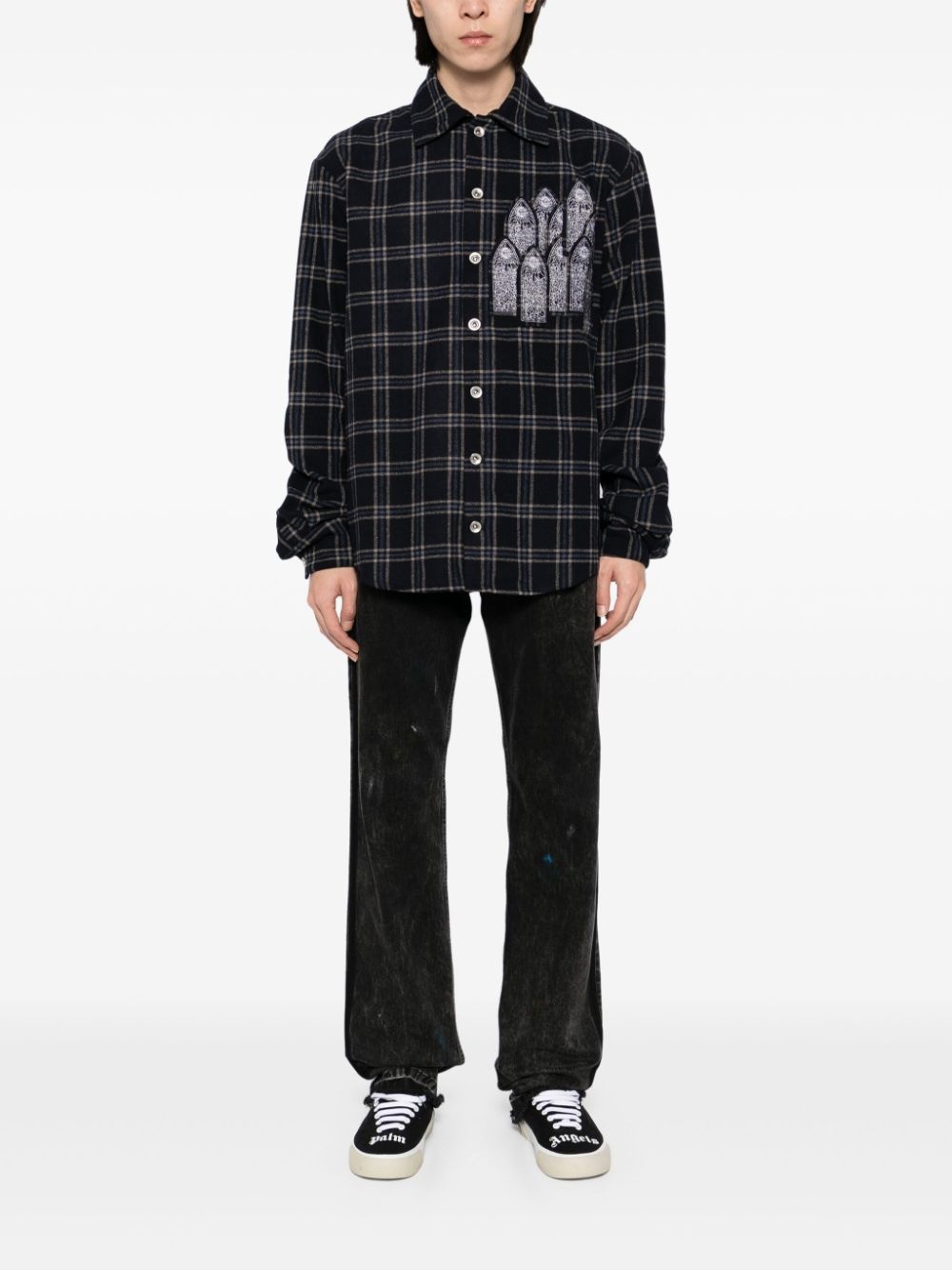logo patch long-sleeves shirt - 2