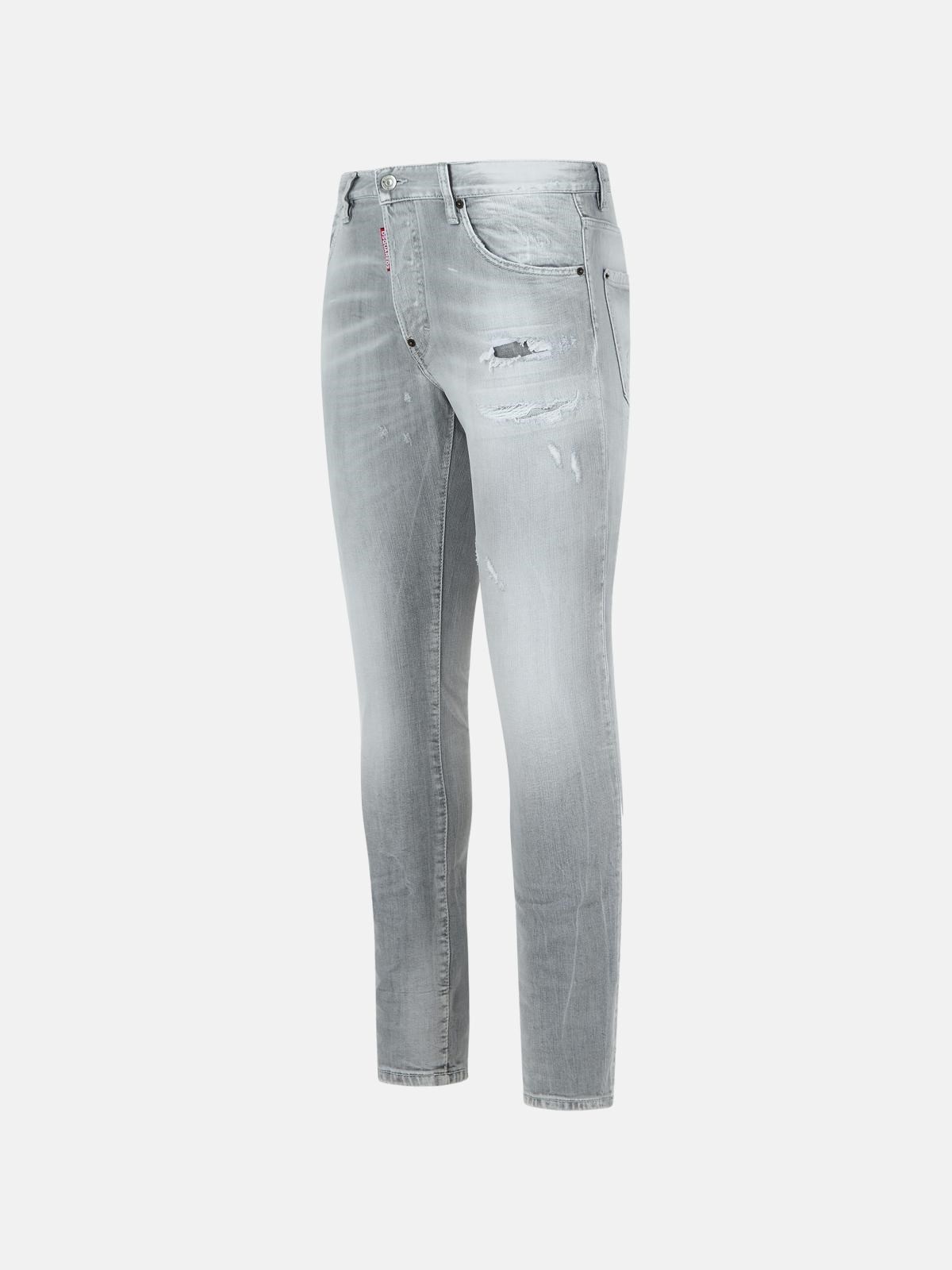 'SKATER' GREY COTTON DENIM JEANS - 2