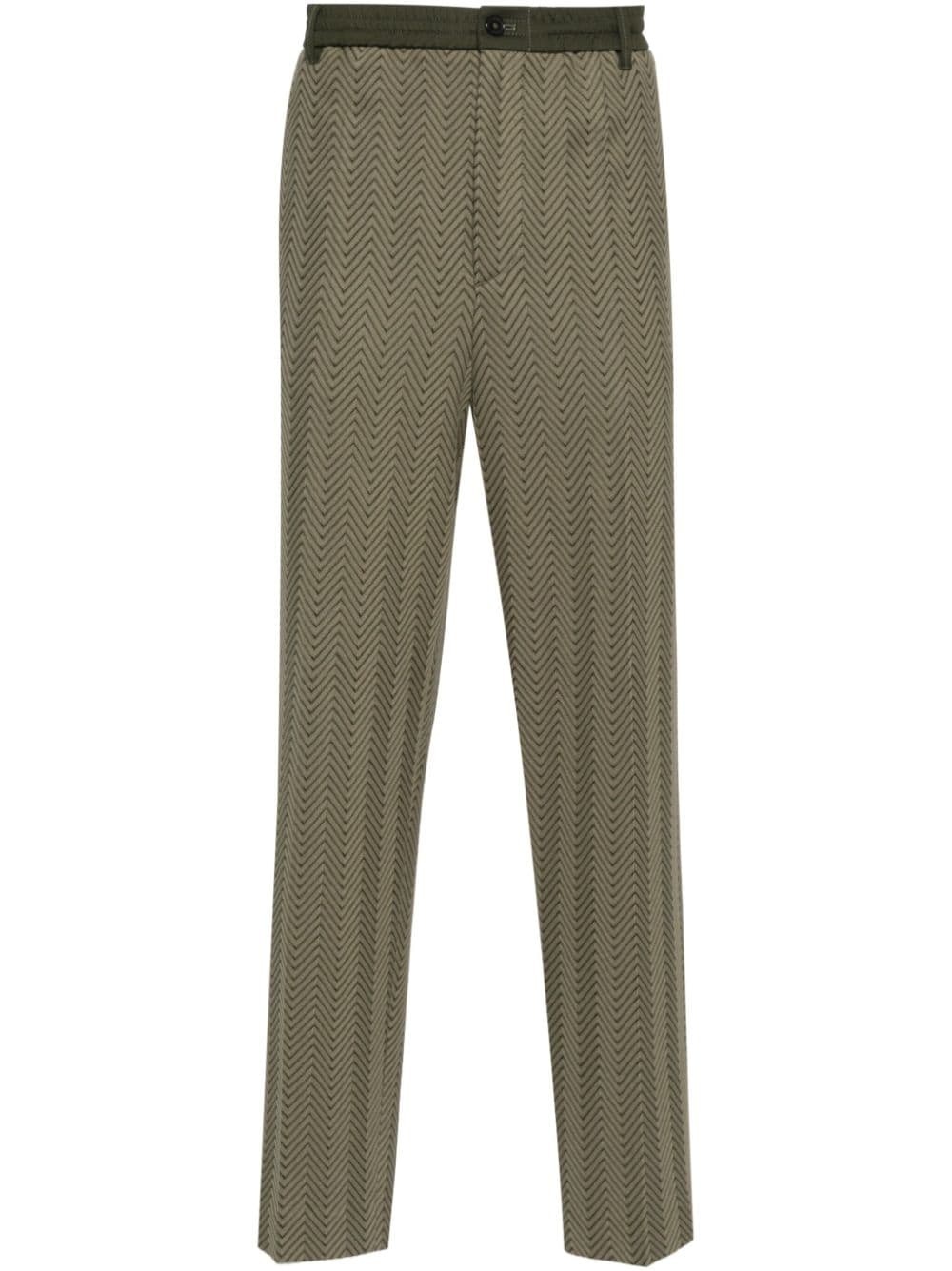 zigzag-woven trousers - 1