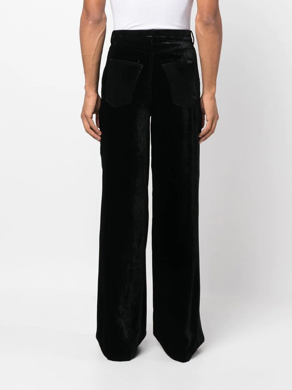 wide-leg velvet trousers - 4