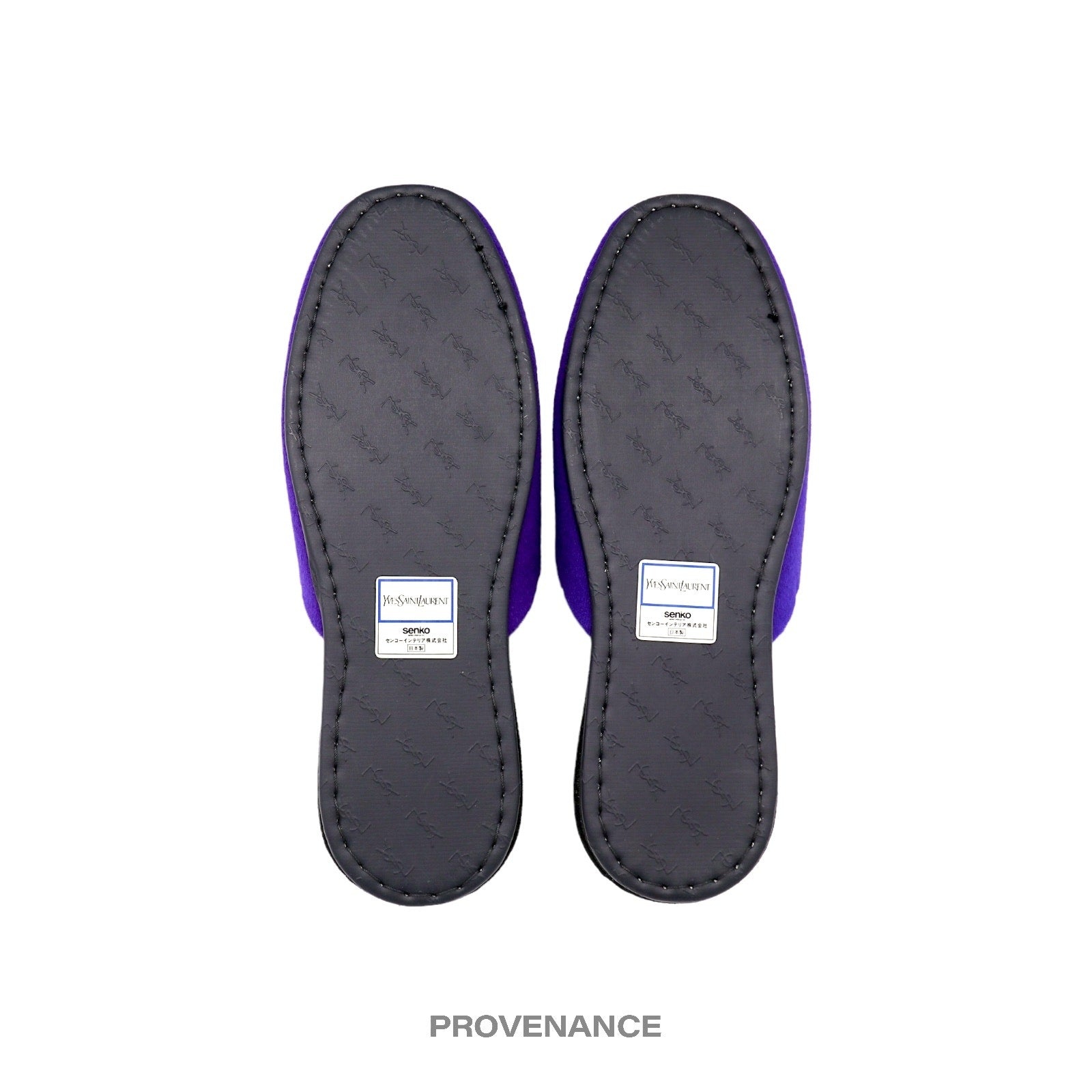 Yves Saint Laurent YSL Velour Logo Slipper - Purple - 5