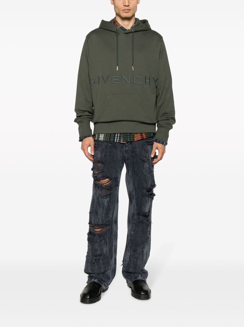 4G-embroidered cotton hoodie - 2